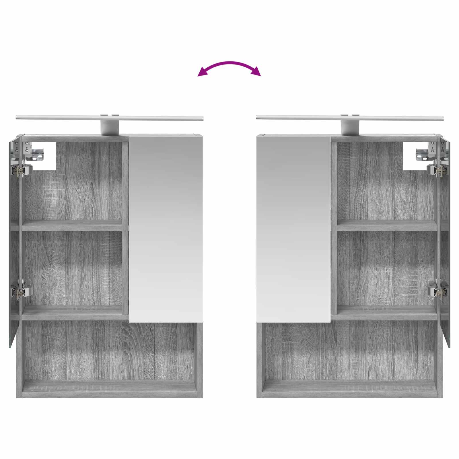 Badkamermeubelset 5 pcs Grijs Sonoma Bewerkt hout en glas is nu te koop bij PeponiXL, paradijselijk wonen!