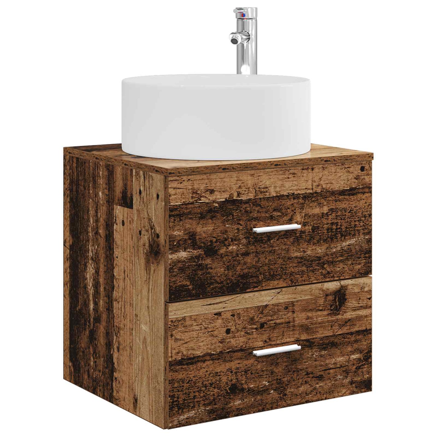 Badkamermeubelset 5 pcs Oud hout Bewerkt hout en glas is nu te koop bij PeponiXL, paradijselijk wonen!