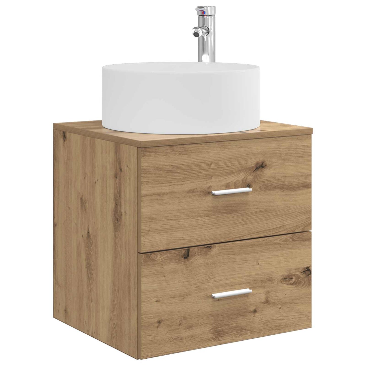 Badkamermeubelset 5 pcs Artisanaal eiken Bewerkt hout en glas is nu te koop bij PeponiXL, paradijselijk wonen!