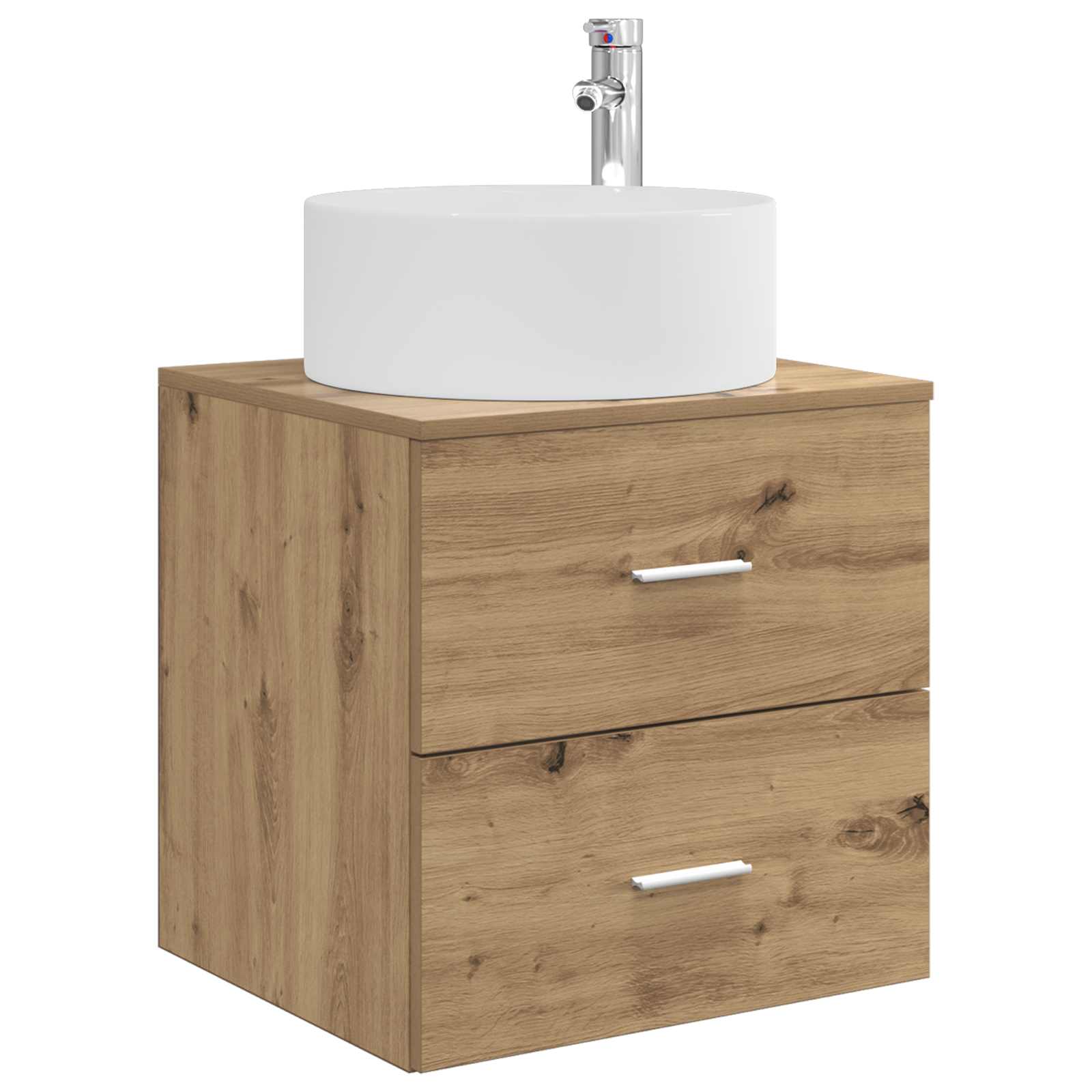 Badkamermeubelset 5 pcs Artisanaal eiken Bewerkt hout en glas is nu te koop bij PeponiXL, paradijselijk wonen!
