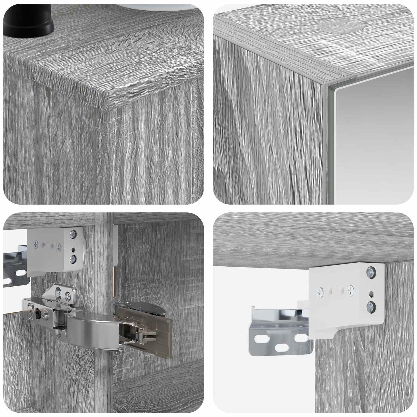 Badkamermeubelset 6 pcs Grijs Sonoma Bewerkt hout en glas is nu te koop bij PeponiXL, paradijselijk wonen!