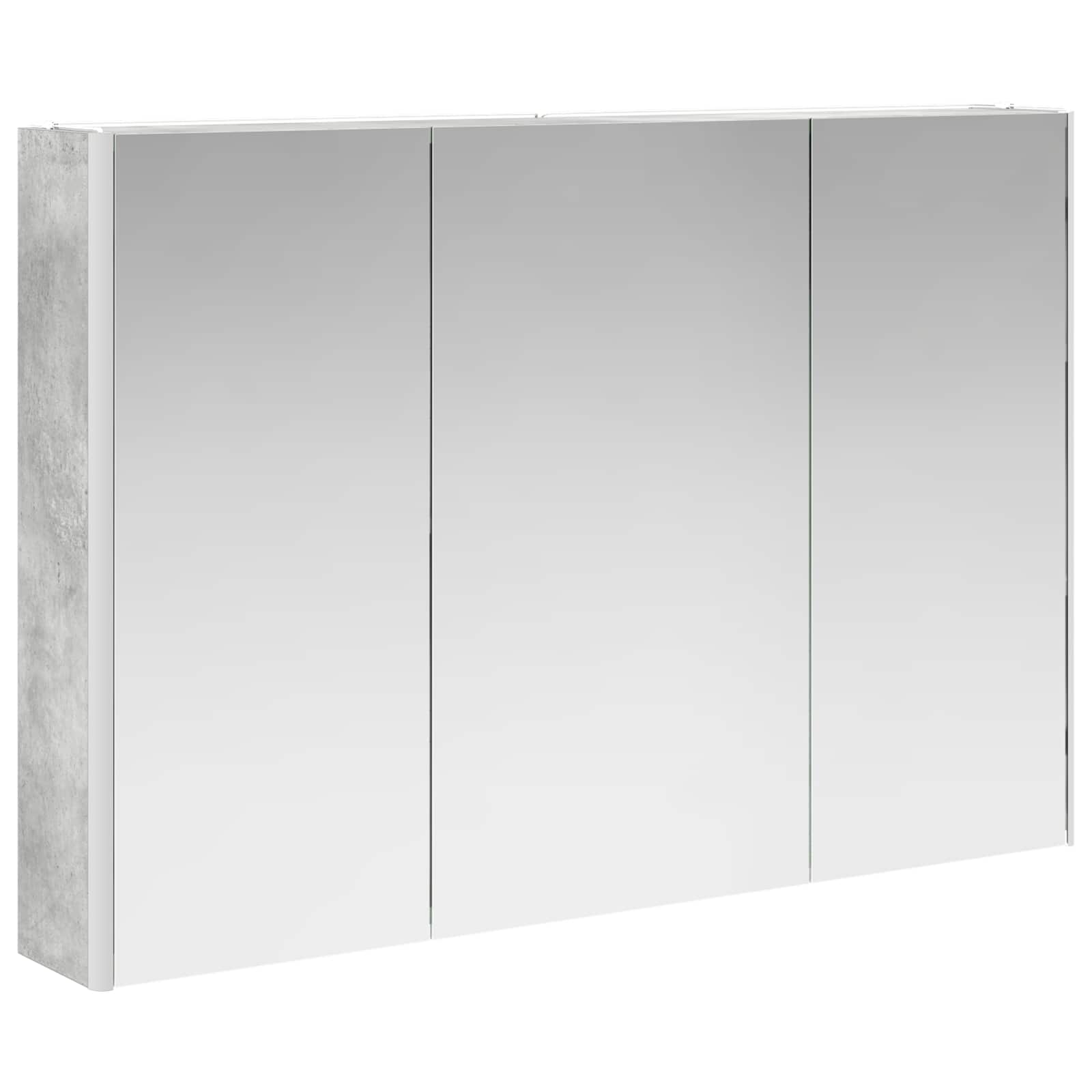 Badkamermeubelset 6 pcs Betongrijs Bewerkt hout en glas is nu te koop bij PeponiXL, paradijselijk wonen!