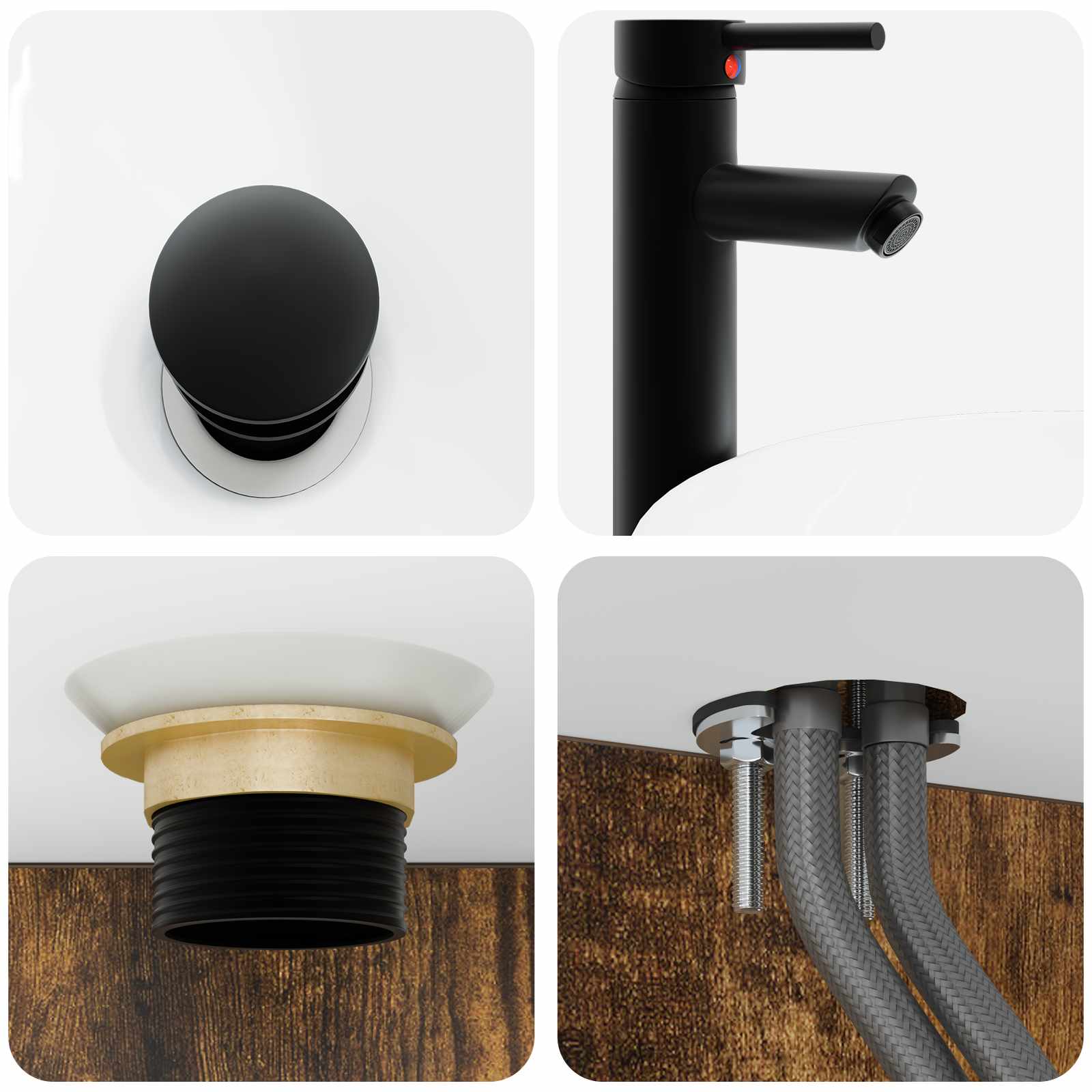 Badkamermeubelset 6 pcs Gerookt eiken Bewerkt hout en glas is nu te koop bij PeponiXL, paradijselijk wonen!