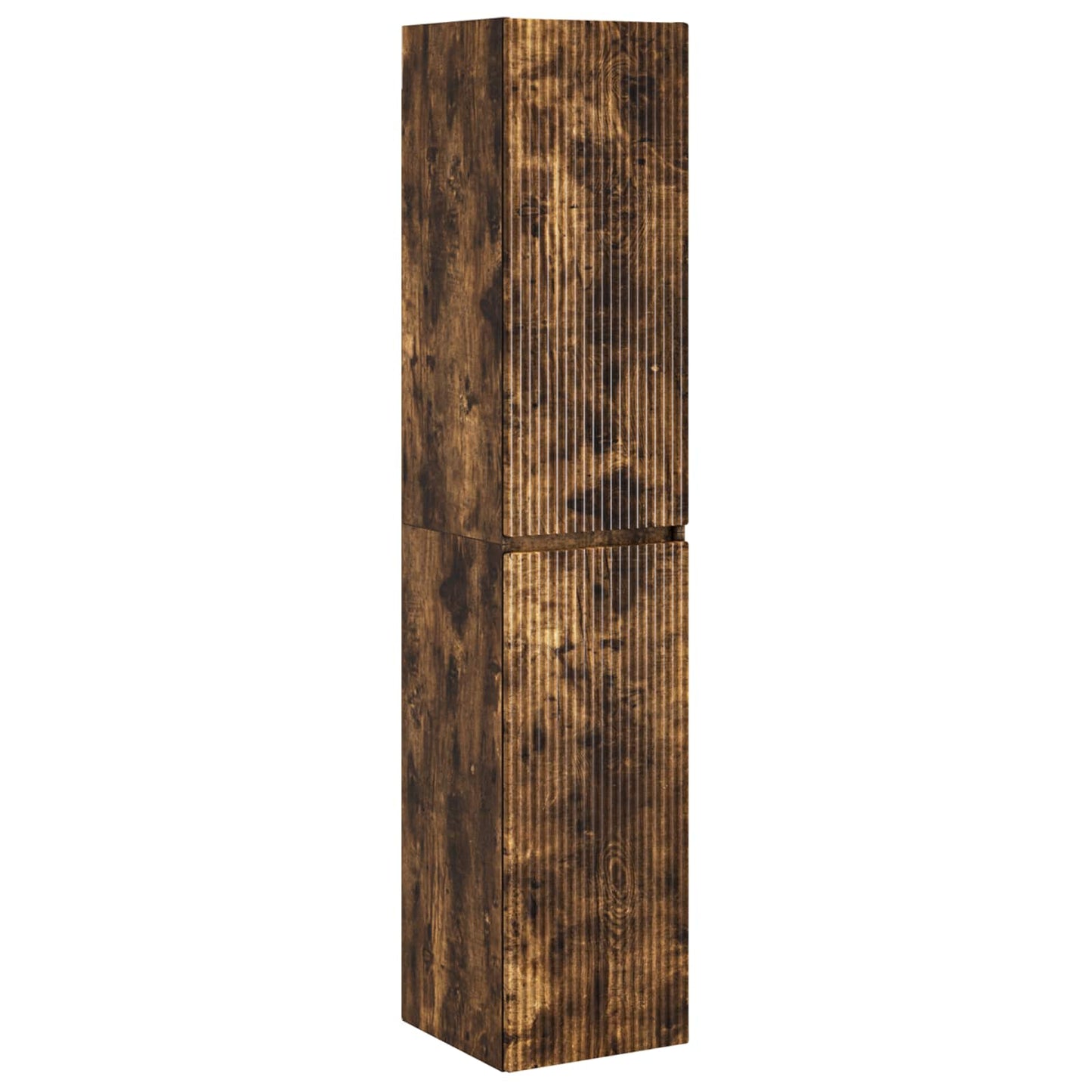Badkamermeubelset 6 pcs Gerookt eiken Bewerkt hout en glas is nu te koop bij PeponiXL, paradijselijk wonen!