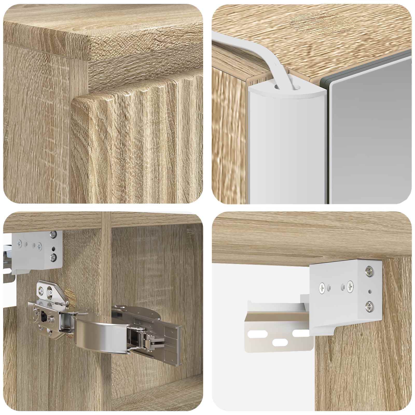 Badkamermeubelset 6 pcs Sonoma Eiken Bewerkt hout en glas is nu te koop bij PeponiXL, paradijselijk wonen!
