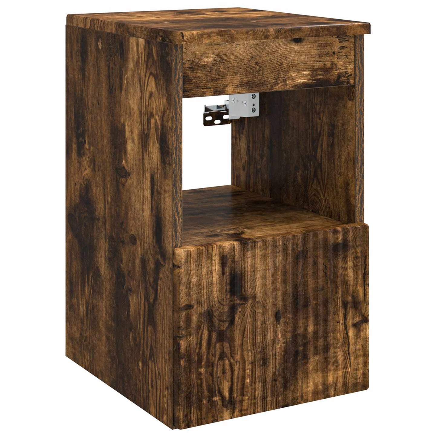 Badkamermeubelset 6 pcs Gerookt eiken Bewerkt hout en glas is nu te koop bij PeponiXL, paradijselijk wonen!