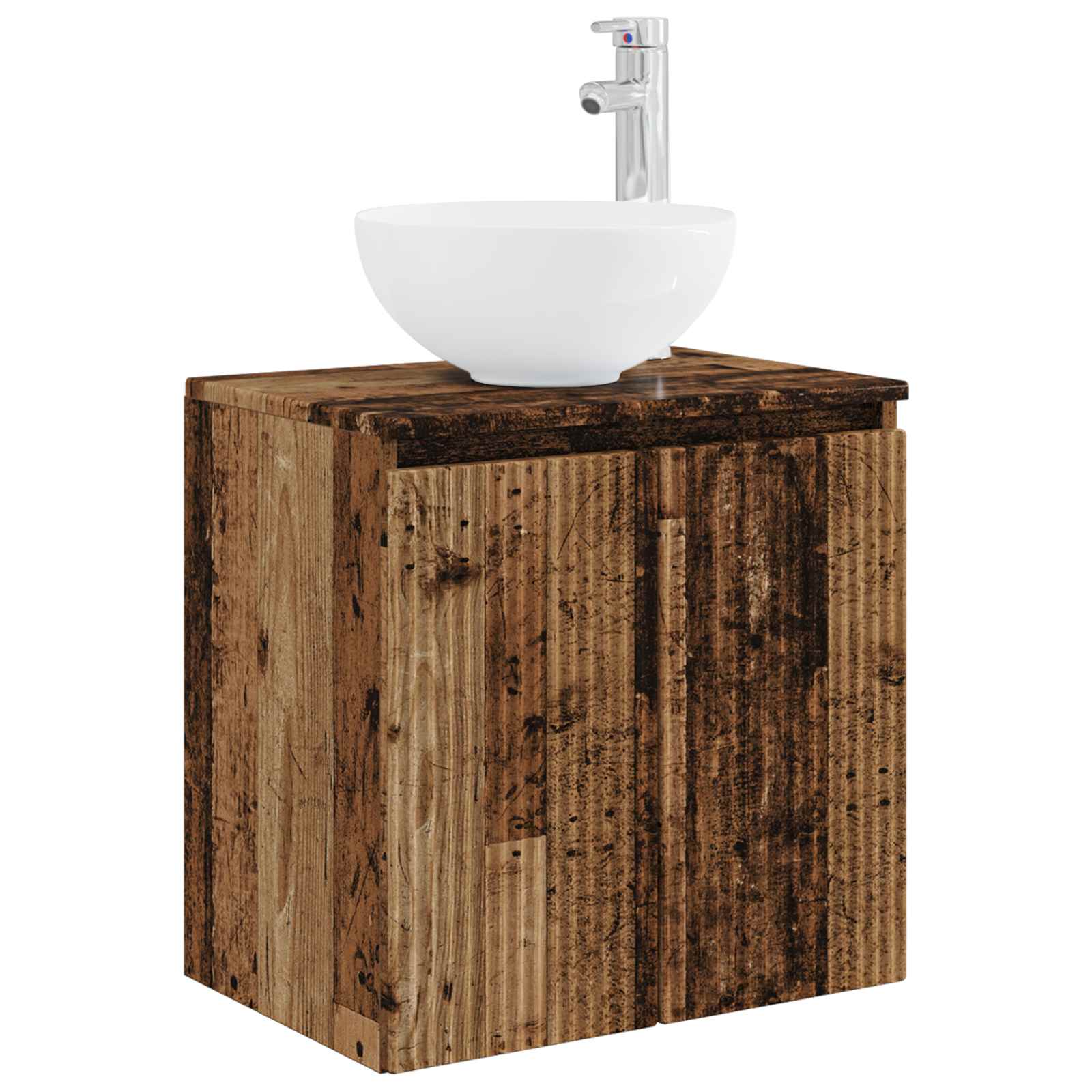 Badkamermeubelset 6 pcs Oud hout Bewerkt hout en glas is nu te koop bij PeponiXL, paradijselijk wonen!