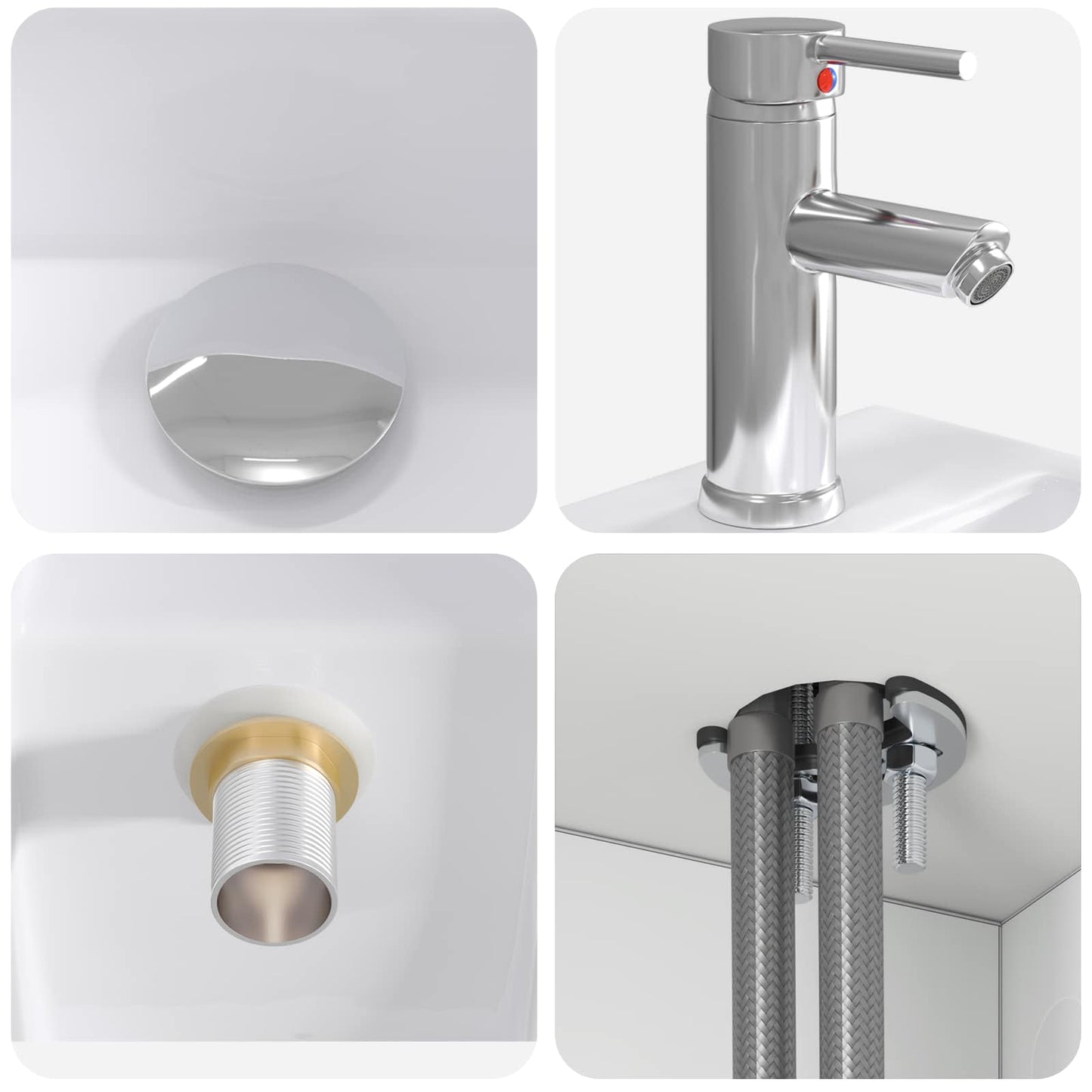 Badkamermeubelset 6 pcs Wit Bewerkt hout en glas is nu te koop bij PeponiXL, paradijselijk wonen!