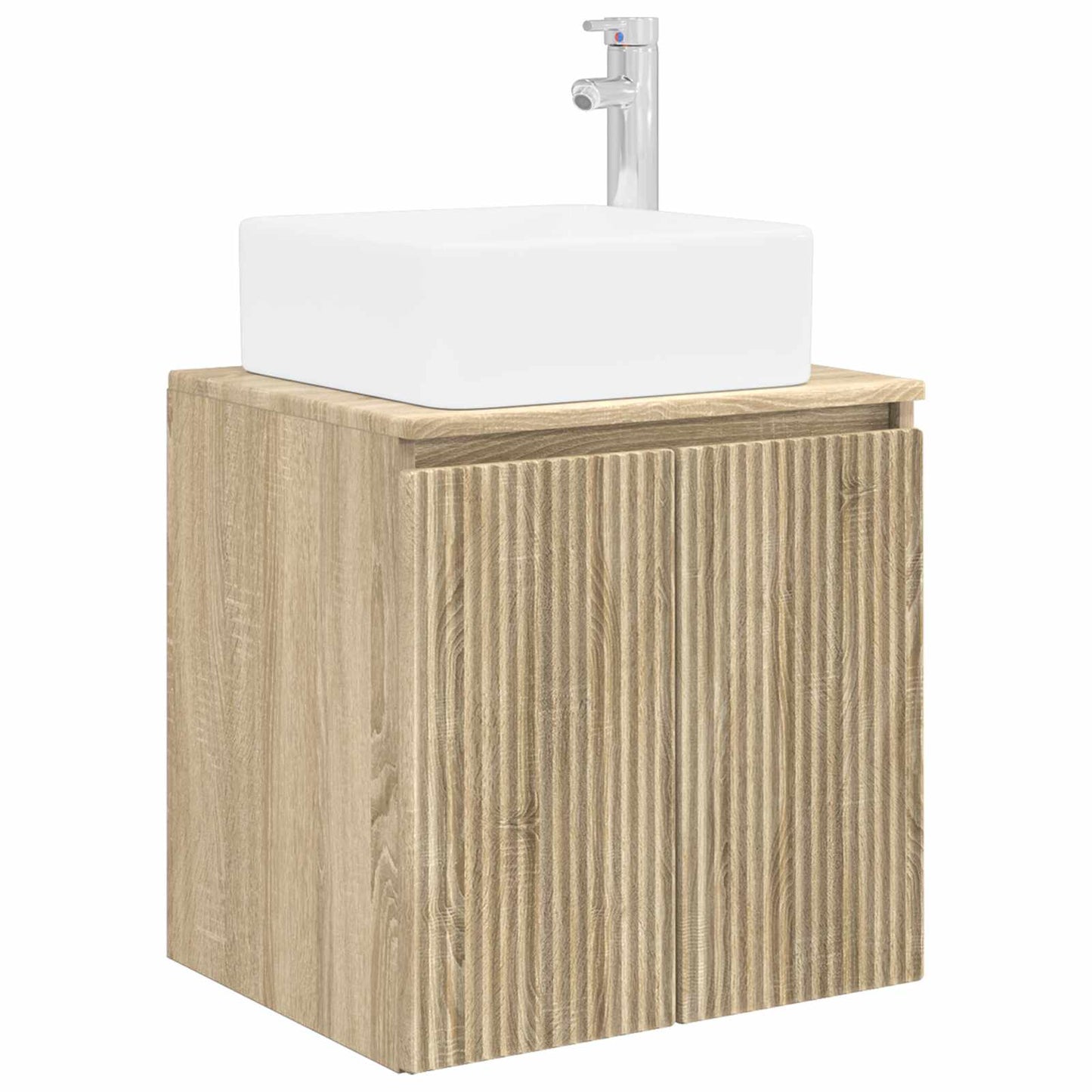 Badkamermeubelset 6 pcs Sonoma Eiken Bewerkt hout en glas is nu te koop bij PeponiXL, paradijselijk wonen!