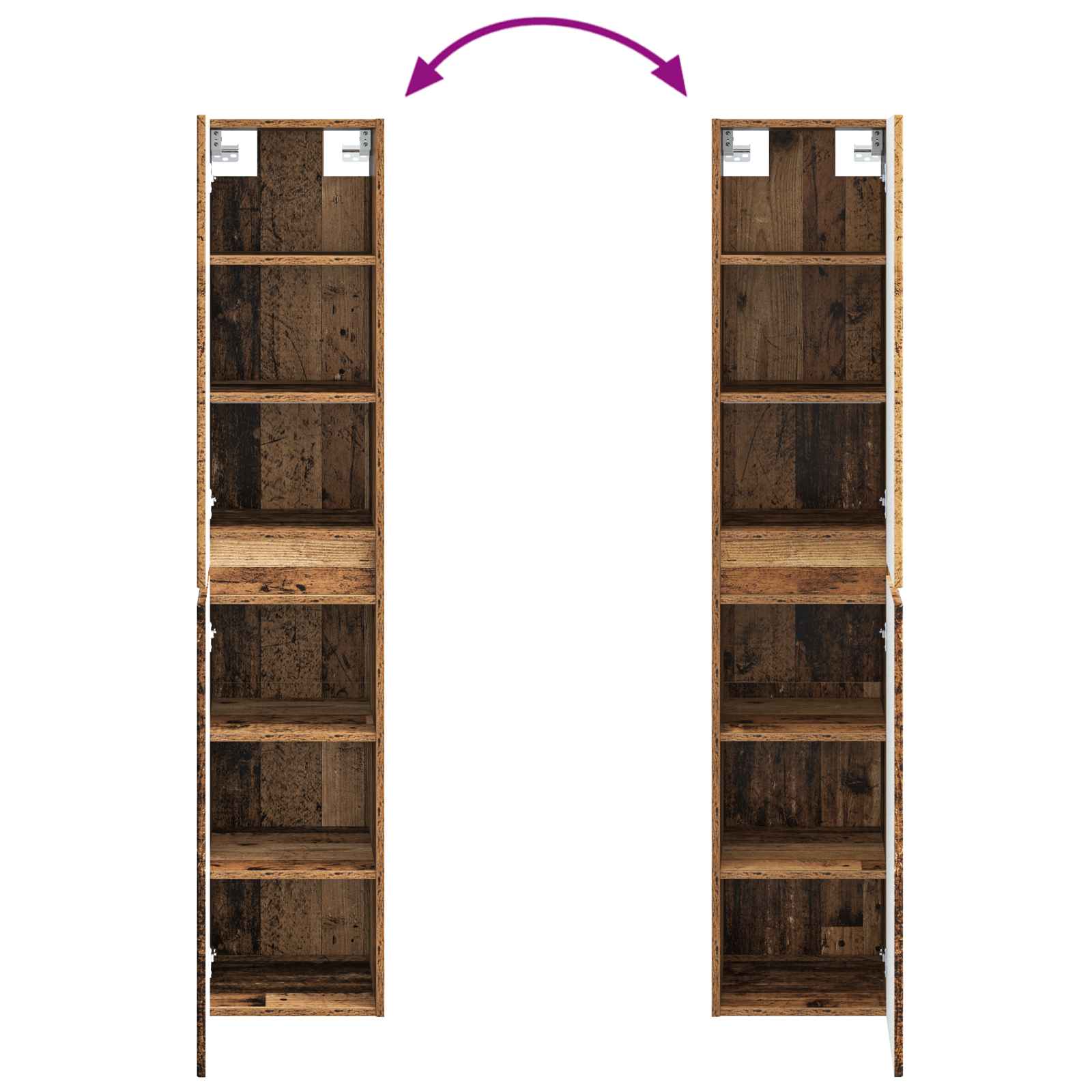 Badkamermeubelset 5 pcs Oud hout Bewerkt hout en glas is nu te koop bij PeponiXL, paradijselijk wonen!