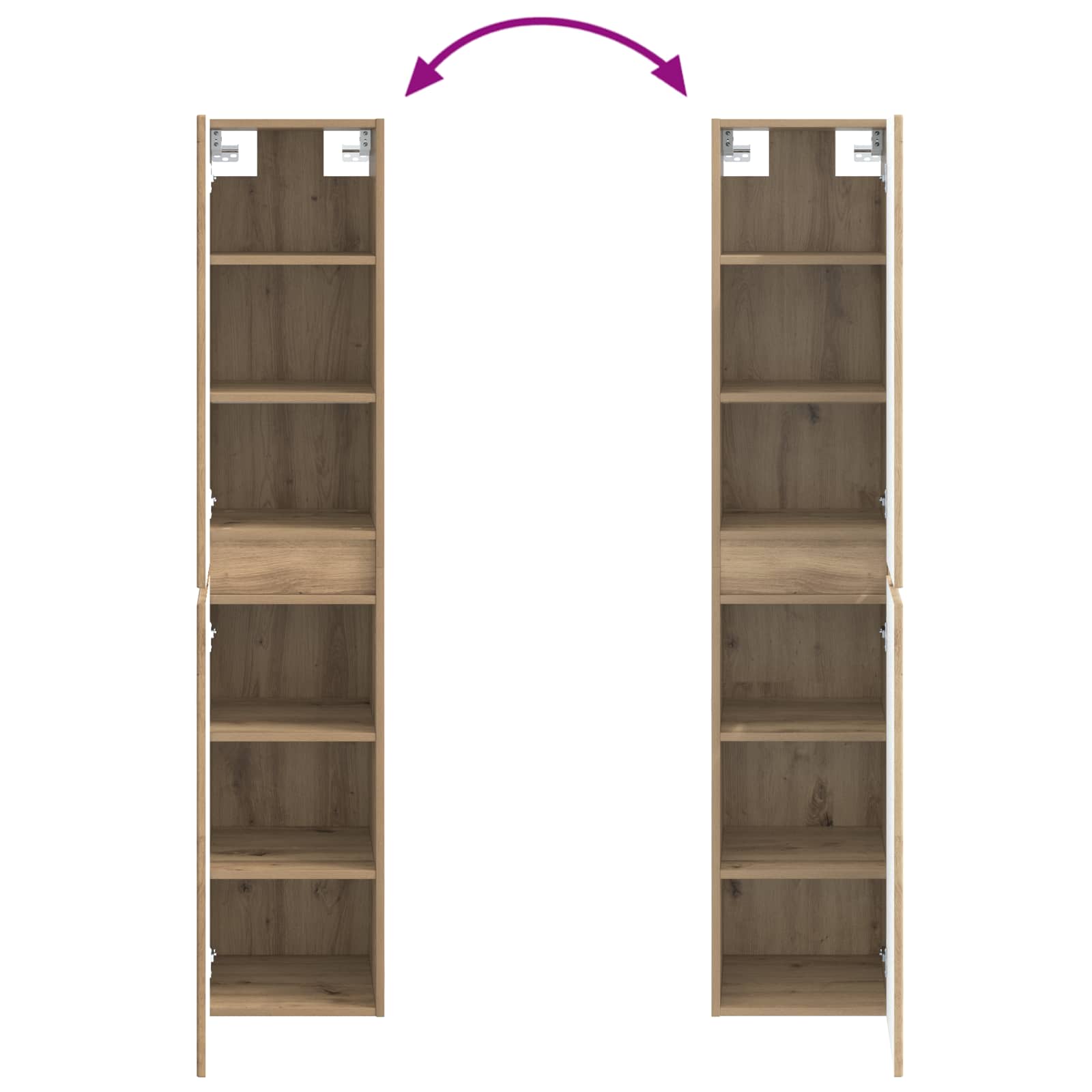 Badkamermeubelset 5 pcs Artisanaal eiken Bewerkt hout en glas is nu te koop bij PeponiXL, paradijselijk wonen!
