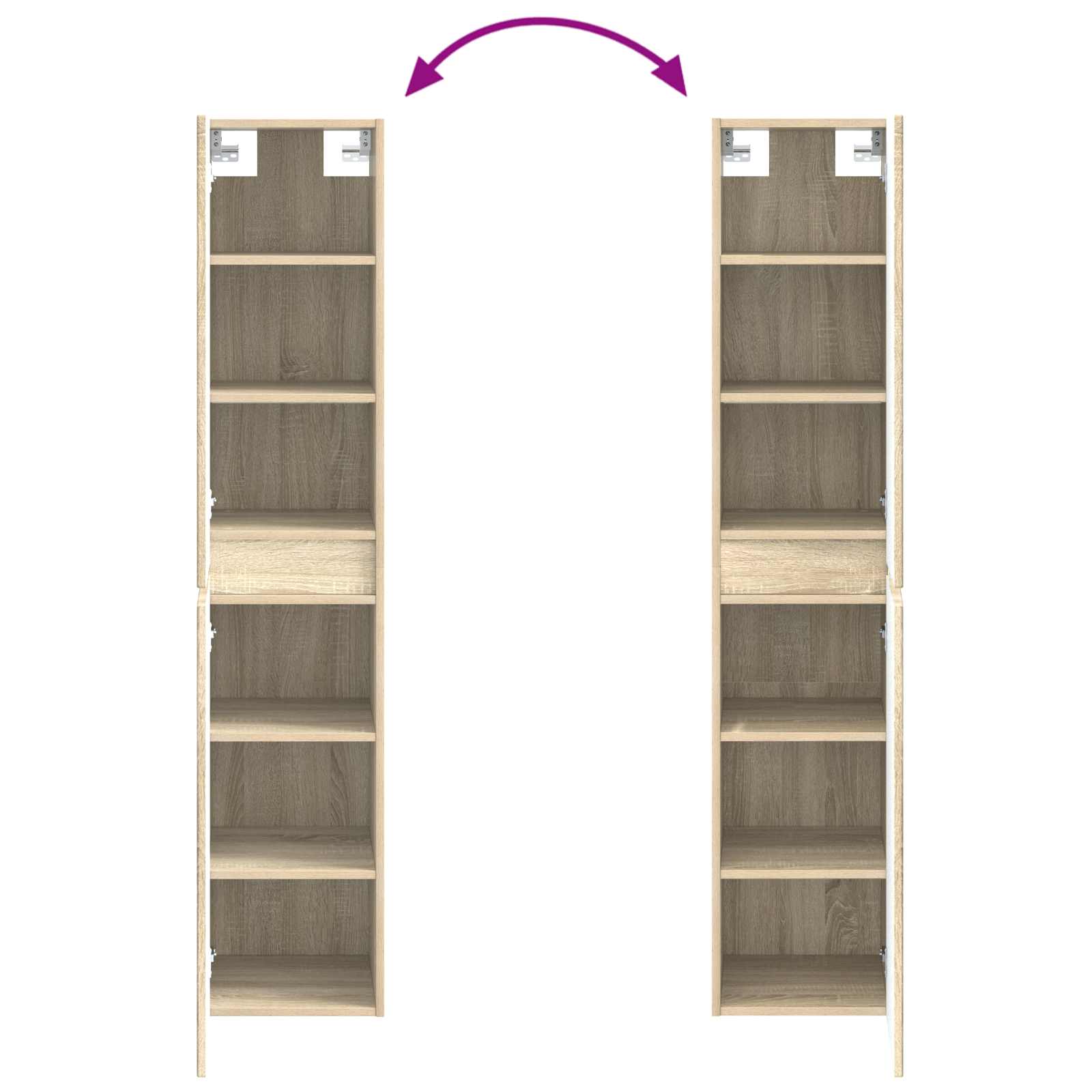 Badkamermeubelset 5 pcs Sonoma Eiken Bewerkt hout en glas is nu te koop bij PeponiXL, paradijselijk wonen!