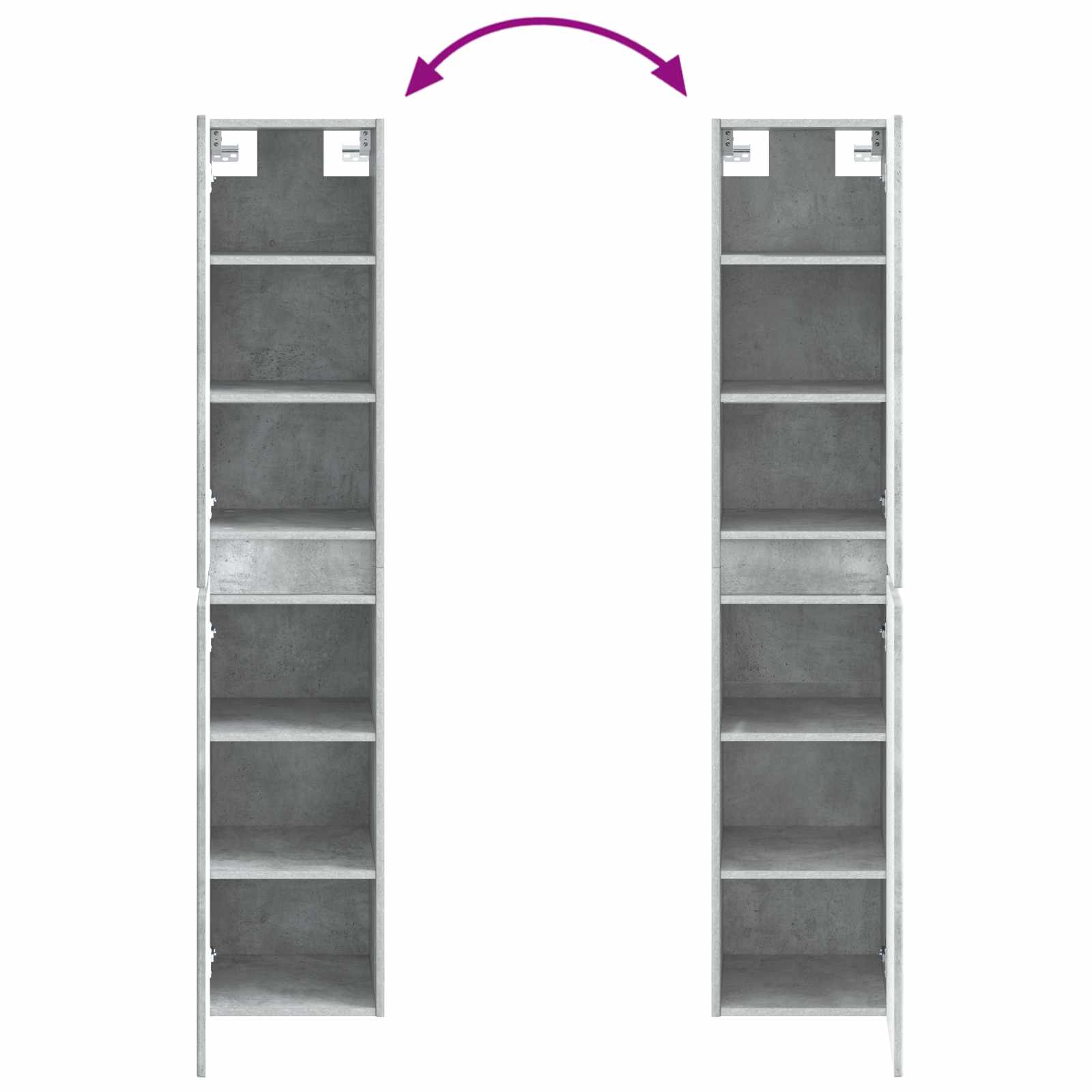 Badkamermeubelset 5 pcs Betongrijs Bewerkt hout en glas is nu te koop bij PeponiXL, paradijselijk wonen!