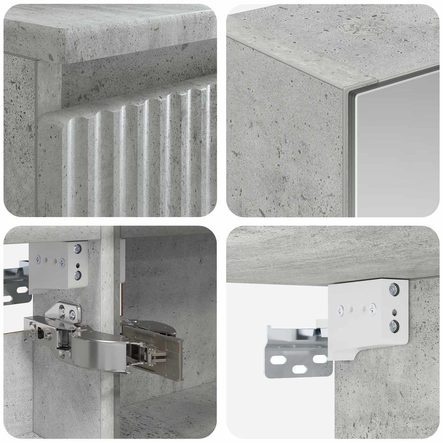 Badkamerkastenset 5 pcs Betongrijs 50 x 14,5 x 70 cm is nu te koop bij PeponiXL, paradijselijk wonen!