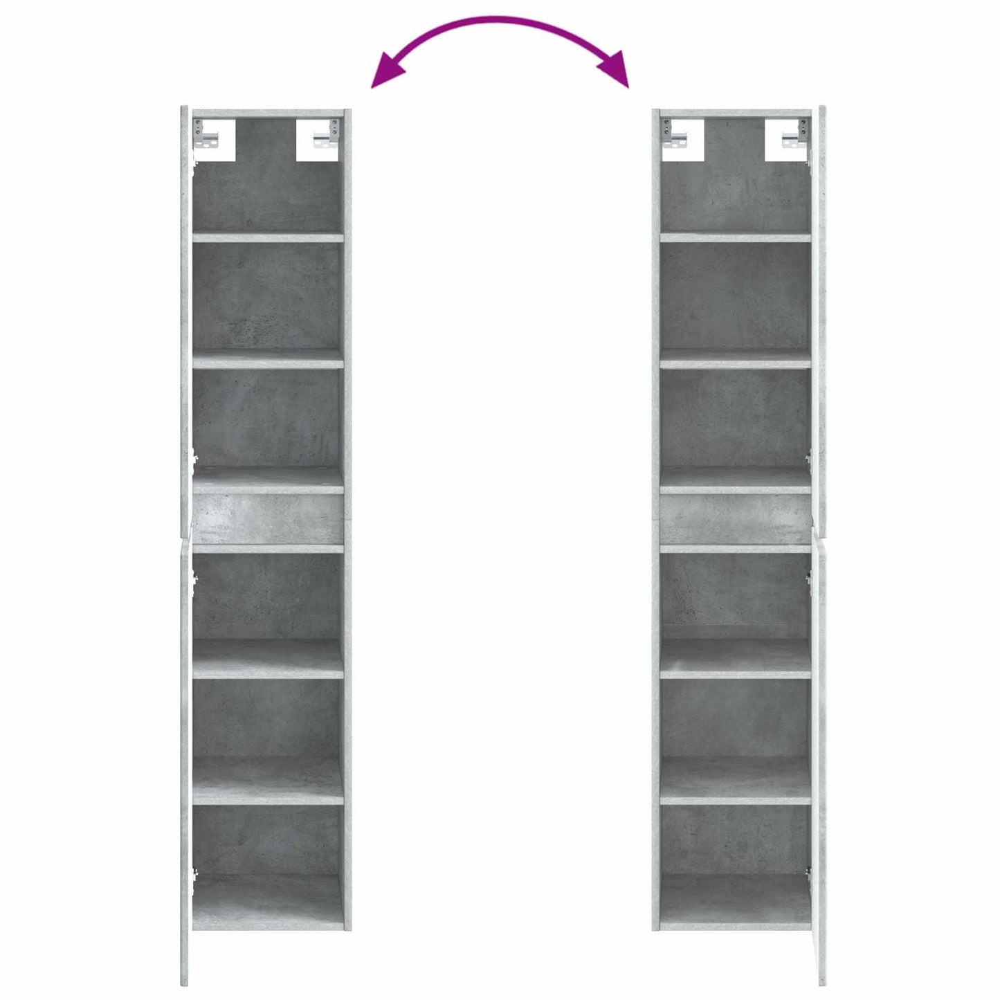 Badkamerkastenset 5 pcs Betongrijs 50 x 14,5 x 70 cm is nu te koop bij PeponiXL, paradijselijk wonen!