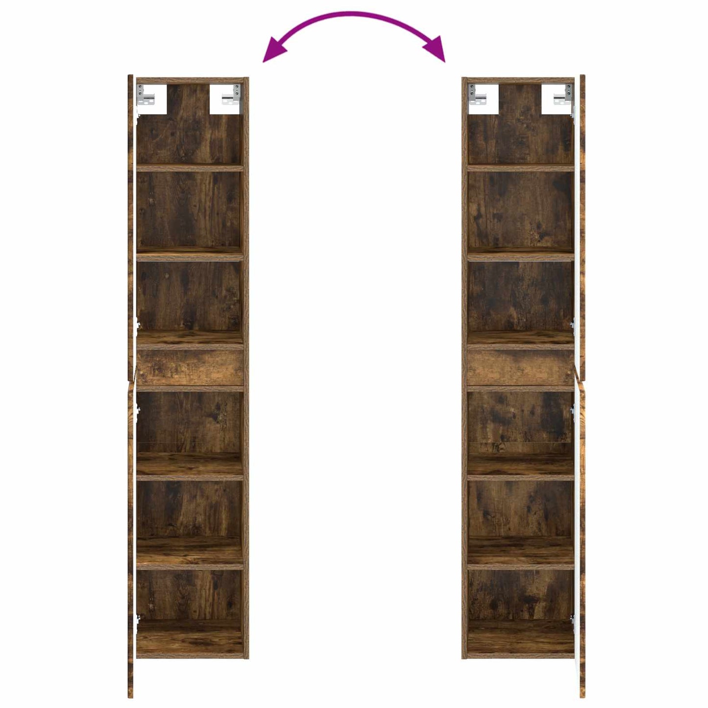 Badkamerkastenset 5 pcs Gerookt eiken 50 x 14,5 x 70 cm is nu te koop bij PeponiXL, paradijselijk wonen!