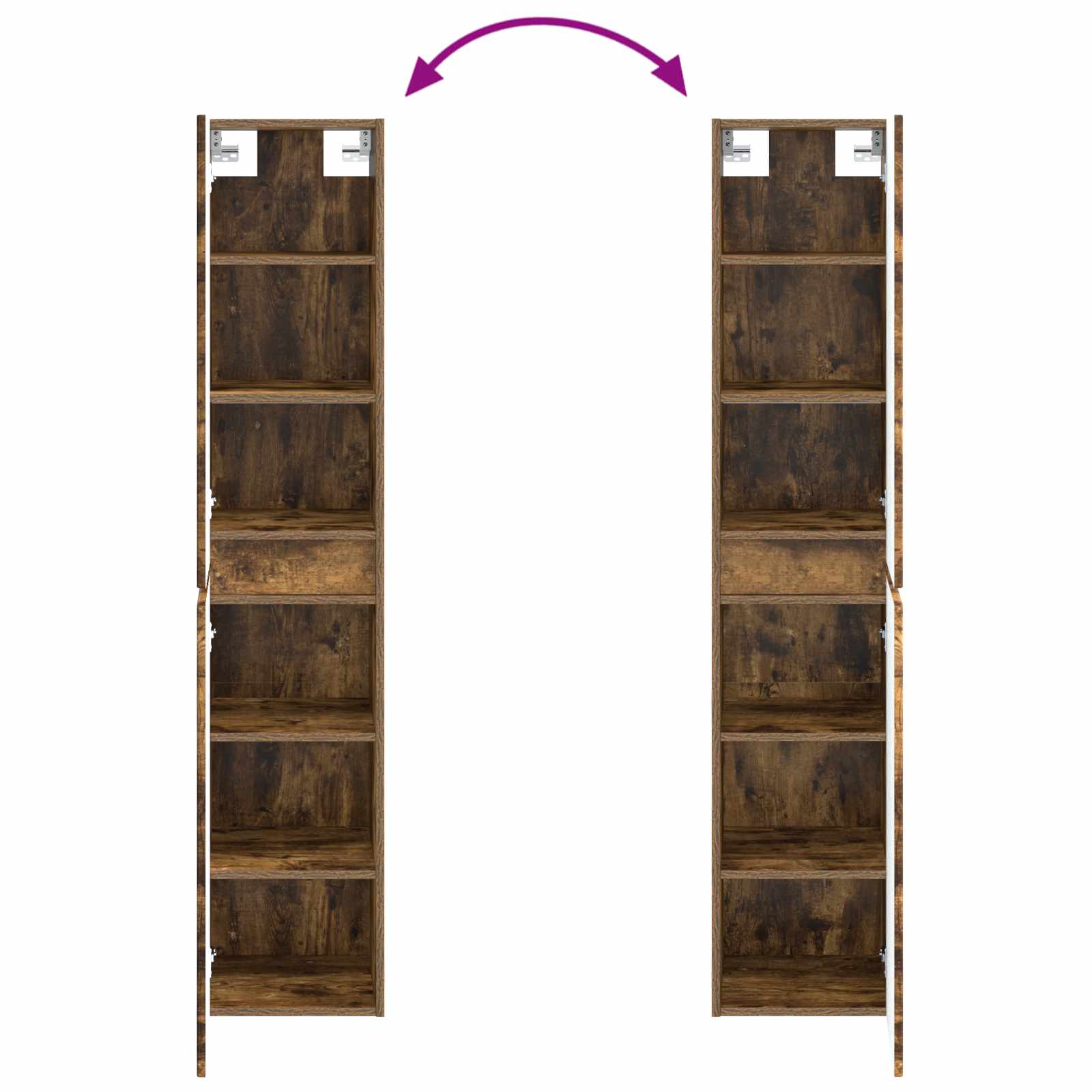 Badkamerkastenset 5 pcs Gerookt eiken 50 x 14,5 x 70 cm is nu te koop bij PeponiXL, paradijselijk wonen!