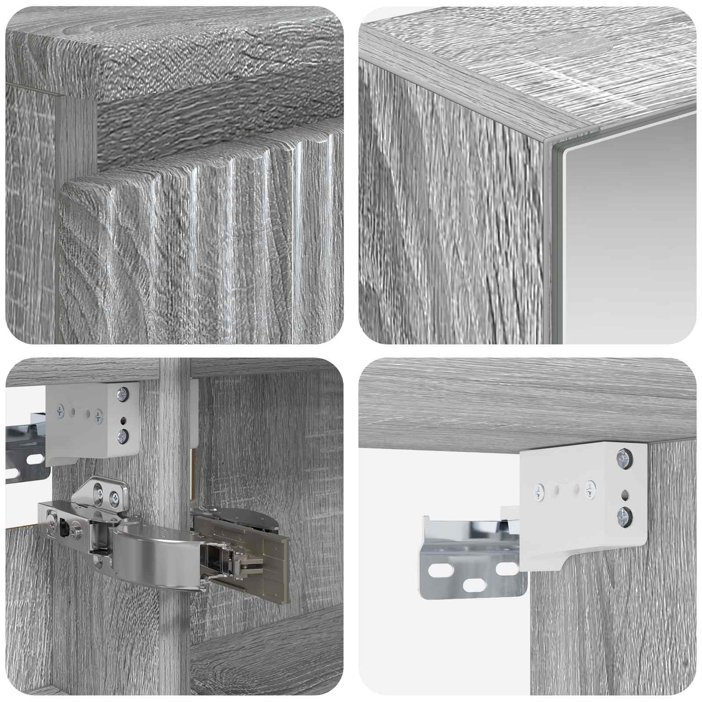 Badkamerkastenset 5 pcs Grijs Sonoma 50 x 14,5 x 70 cm is nu te koop bij PeponiXL, paradijselijk wonen!