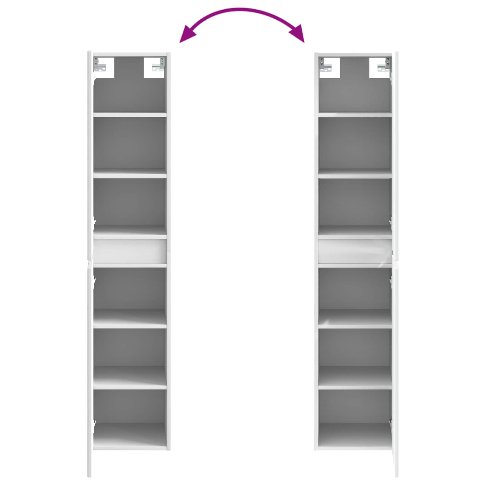 Badkamerkastenset 5 pcs Wit 50 x 14,5 x 70 cm Bewerkt hout is nu te koop bij PeponiXL, paradijselijk wonen!