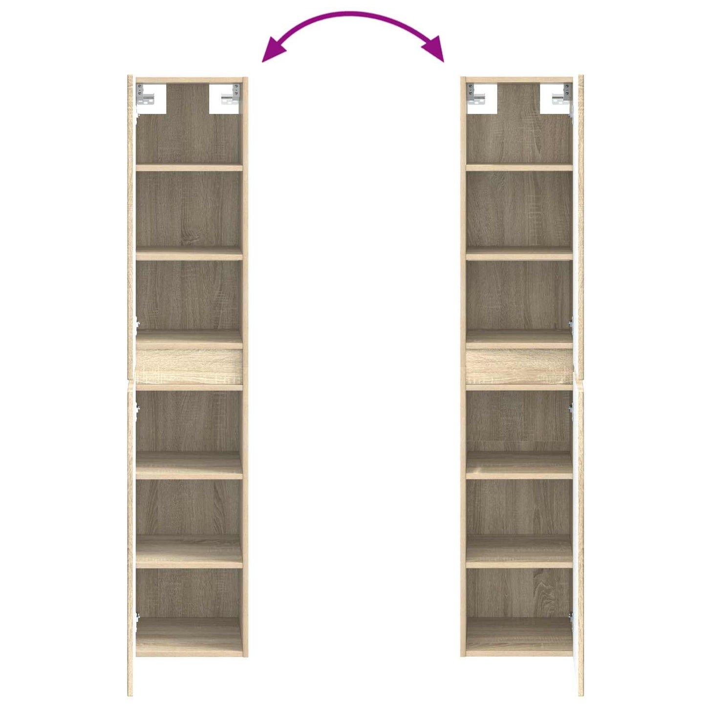 Badkamerkastenset 5 pcs Sonoma Eiken 50 x 14,5 x 70 cm is nu te koop bij PeponiXL, paradijselijk wonen!