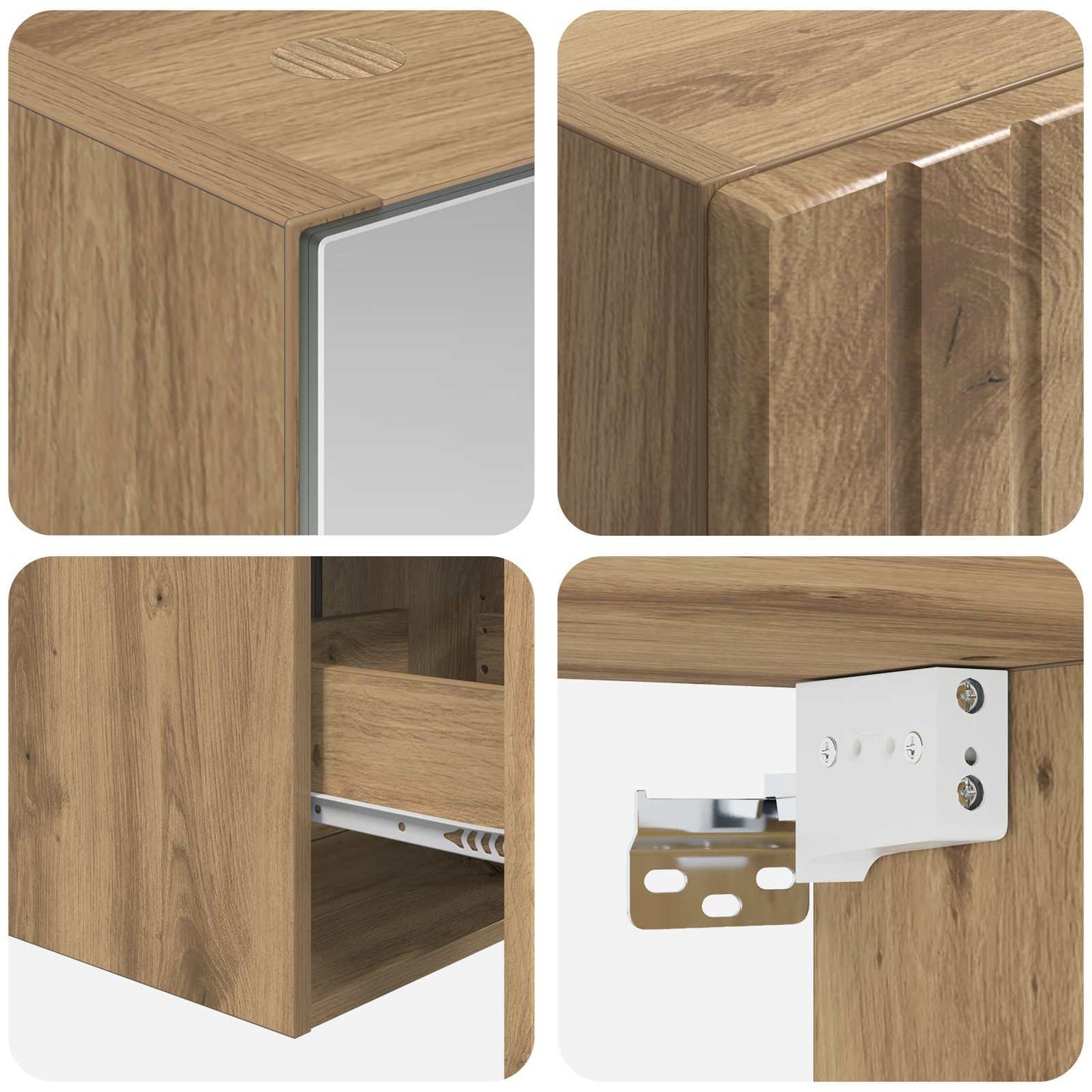 Badkamerkastenset 5 st Artisanaal eiken Bewerkt hout is nu te koop bij PeponiXL, paradijselijk wonen!