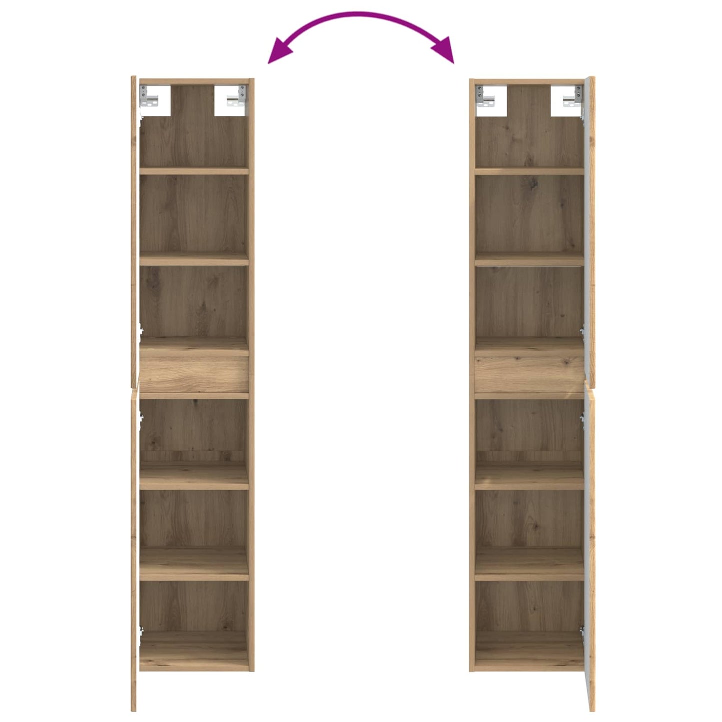 Badkamerkastenset 5 pcs Artisanaal eiken 43 x 11,5 x 60,5 cm is nu te koop bij PeponiXL, paradijselijk wonen!