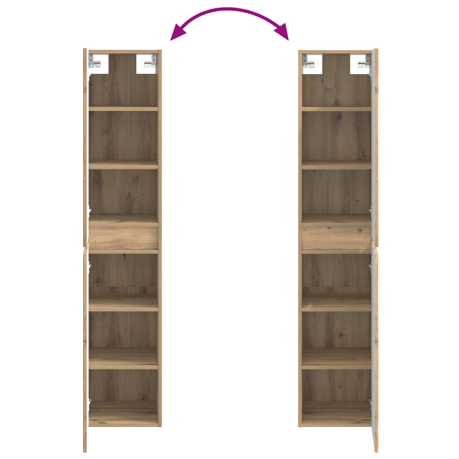 Badkamerkastenset 5 pcs Artisanaal eiken 43 x 11,5 x 60,5 cm is nu te koop bij PeponiXL, paradijselijk wonen!