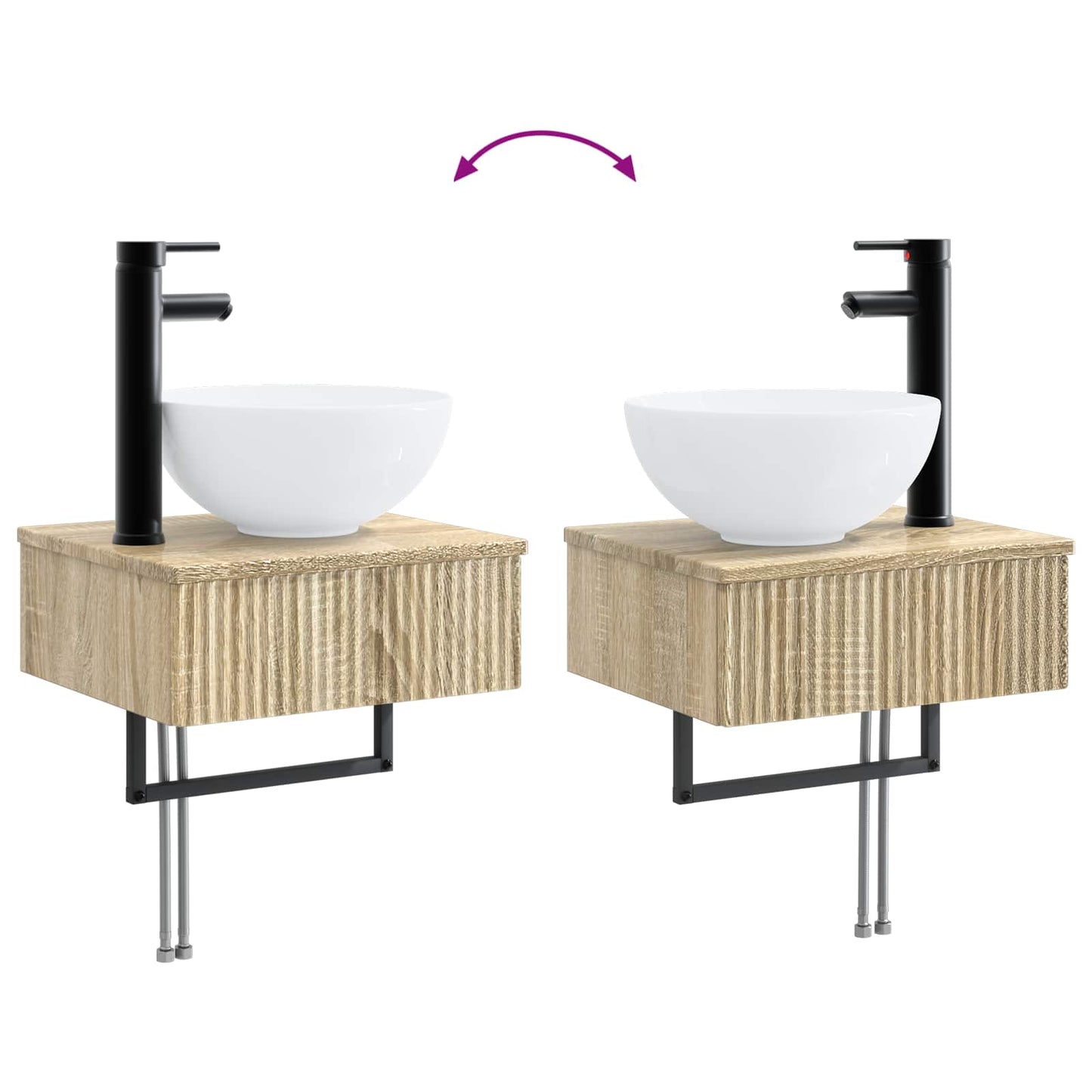 Badkamerkastenset 4 pcs Sonoma Eiken 40 x 10,5 x 60,5 cm is nu te koop bij PeponiXL, paradijselijk wonen!