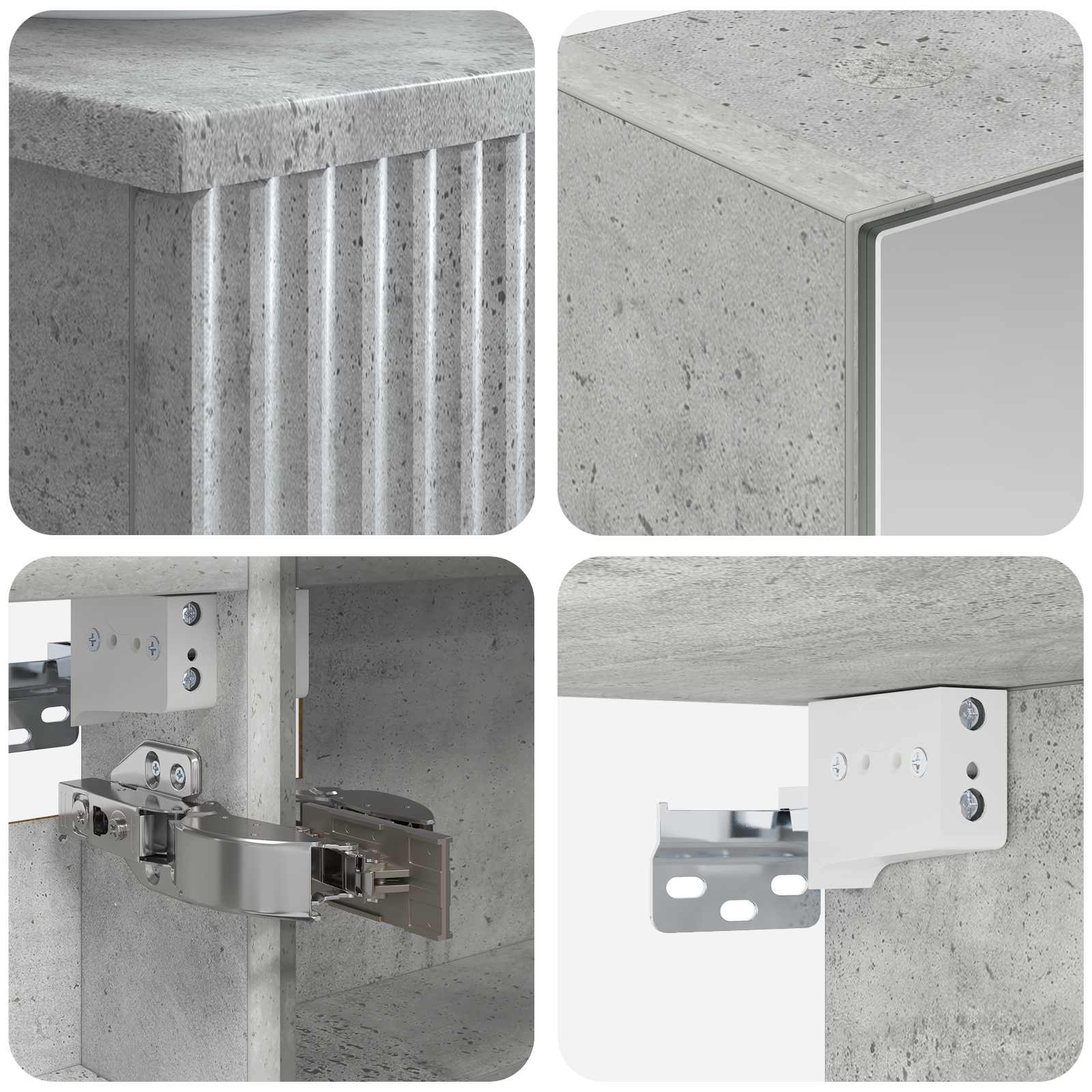 Badkamerkastenset 4 pcs Betongrijs 40 x 10,5 x 60,5 cm is nu te koop bij PeponiXL, paradijselijk wonen!