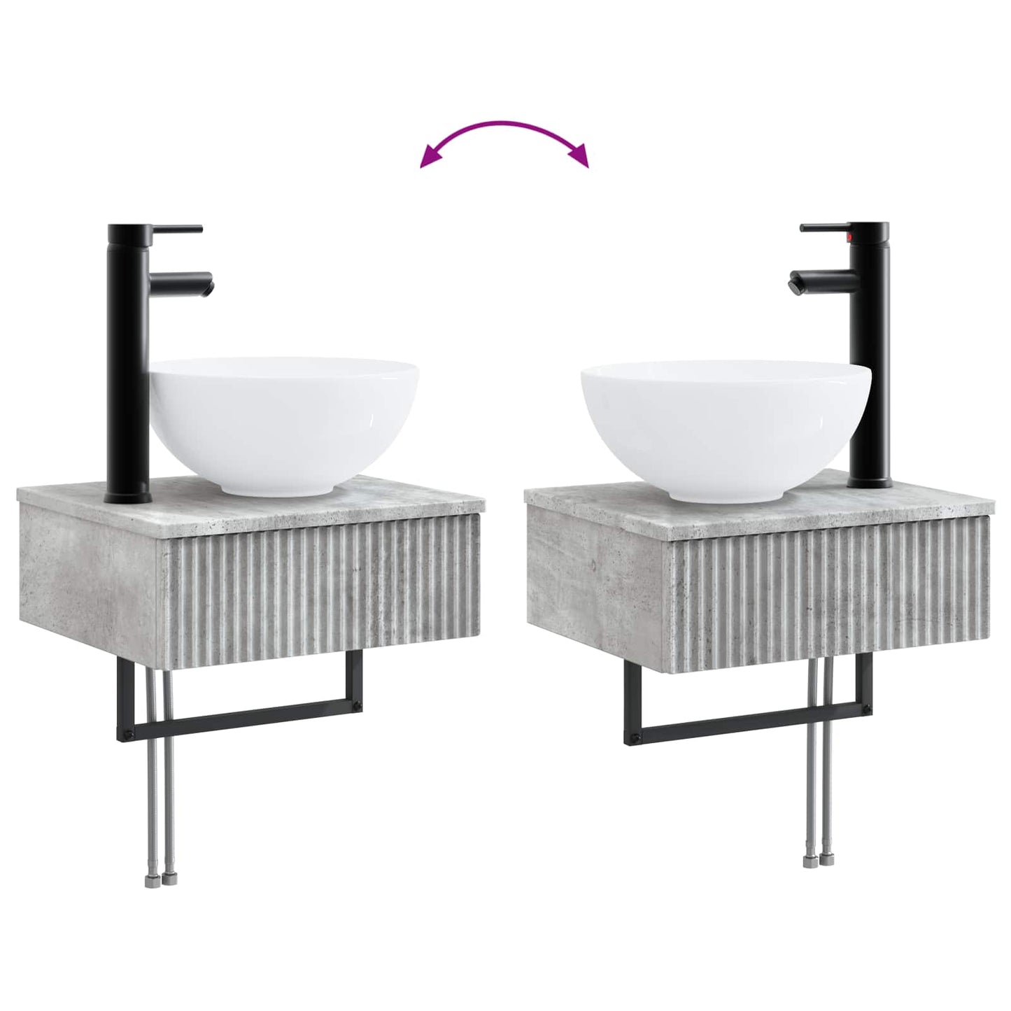 Badkamerkastenset 4 pcs Betongrijs 40 x 10,5 x 60,5 cm is nu te koop bij PeponiXL, paradijselijk wonen!