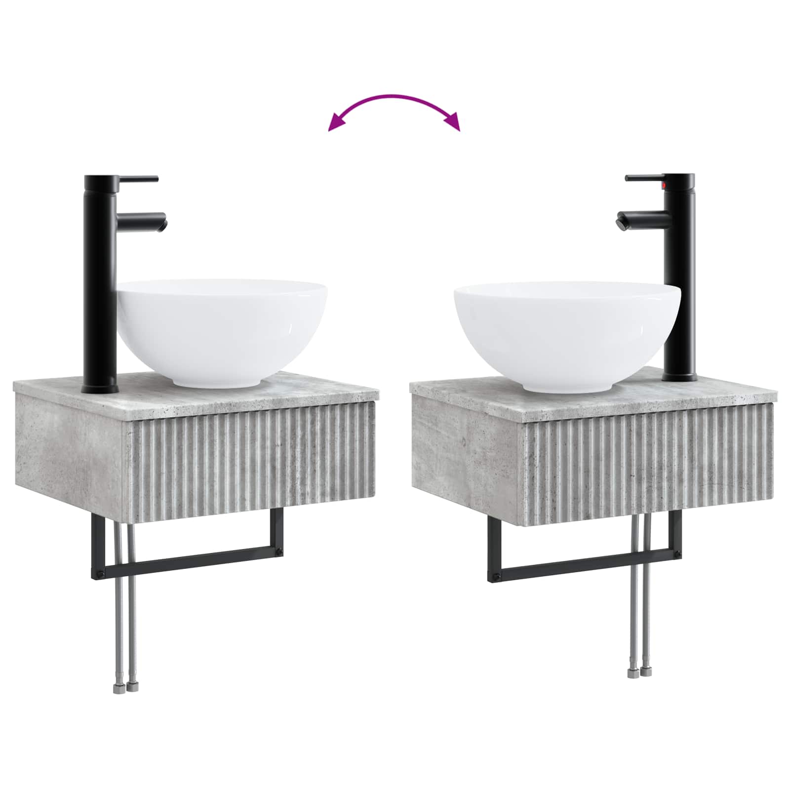 Badkamerkastenset 4 pcs Betongrijs 40 x 10,5 x 60,5 cm is nu te koop bij PeponiXL, paradijselijk wonen!