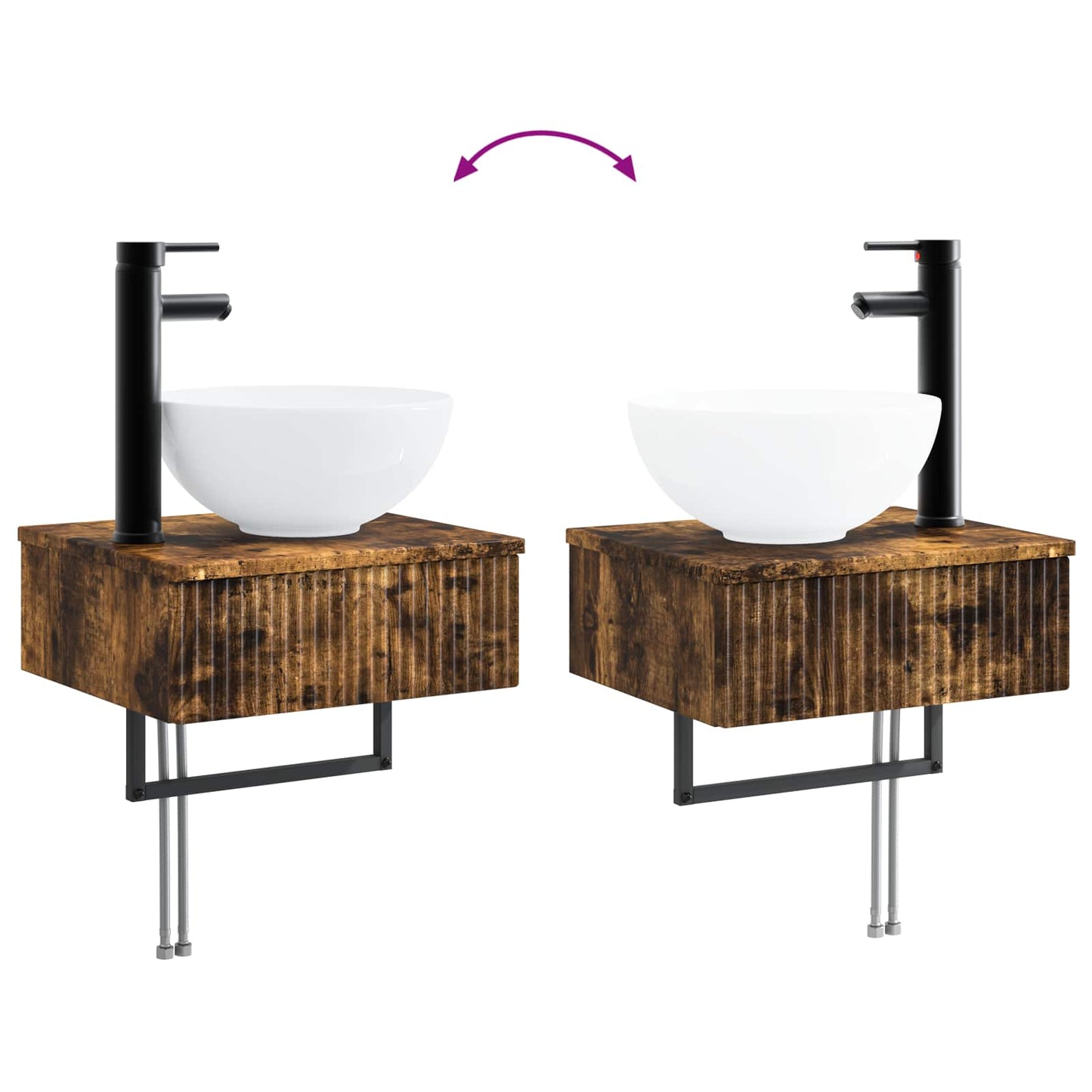 Badkamerkastenset 4 pcs Gerookt eiken 40 x 10,5 x 60,5 cm is nu te koop bij PeponiXL, paradijselijk wonen!