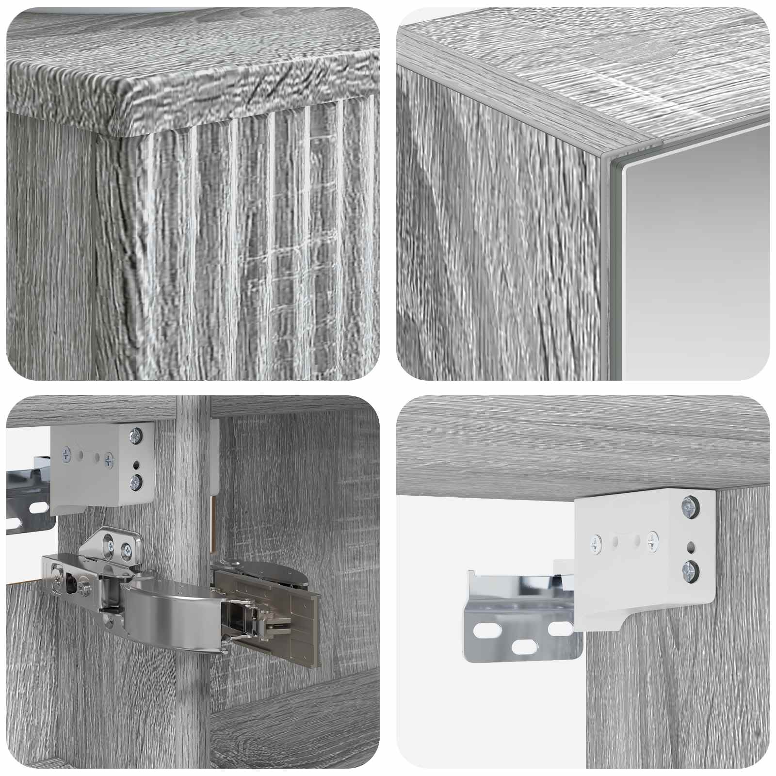 Badkamerkastenset 4 pcs Grijs Sonoma 40 x 10,5 x 60,5 cm is nu te koop bij PeponiXL, paradijselijk wonen!