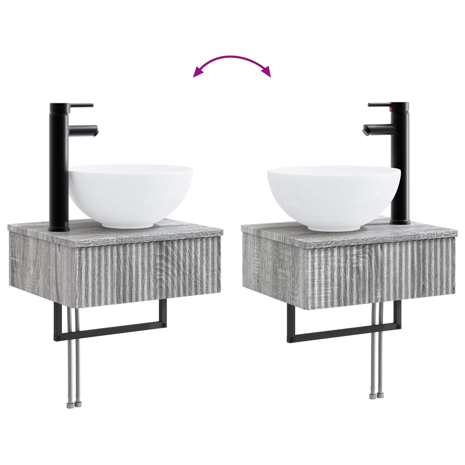 Badkamerkastenset 4 pcs Grijs Sonoma 40 x 10,5 x 60,5 cm is nu te koop bij PeponiXL, paradijselijk wonen!