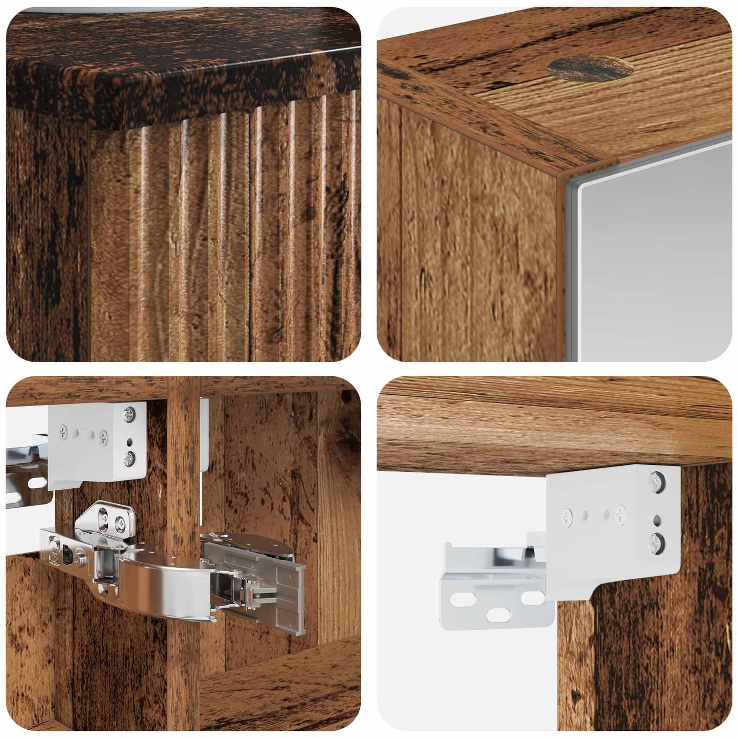 Badkamerkastenset 4 pcs Oud hout 40 x 10,5 x 60,5 cm is nu te koop bij PeponiXL, paradijselijk wonen!