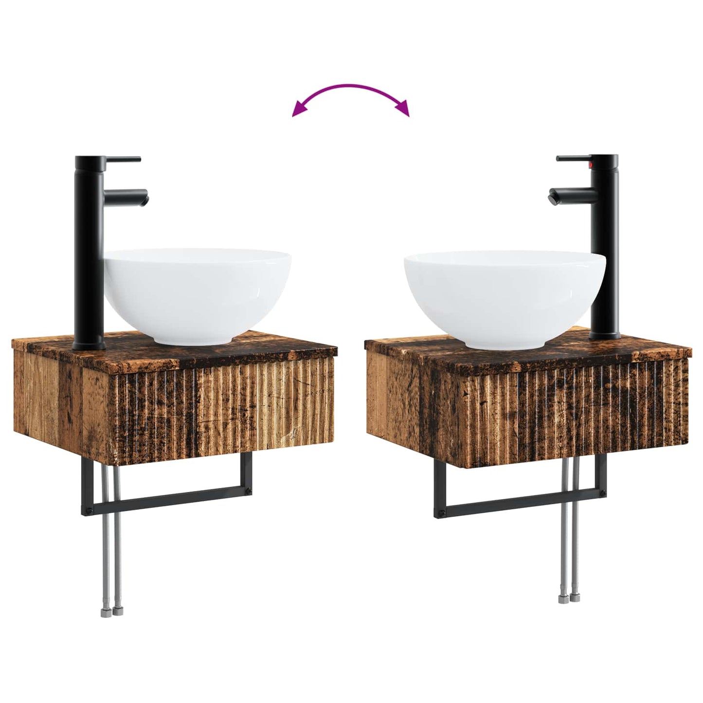 Badkamerkastenset 4 pcs Oud hout 40 x 10,5 x 60,5 cm is nu te koop bij PeponiXL, paradijselijk wonen!
