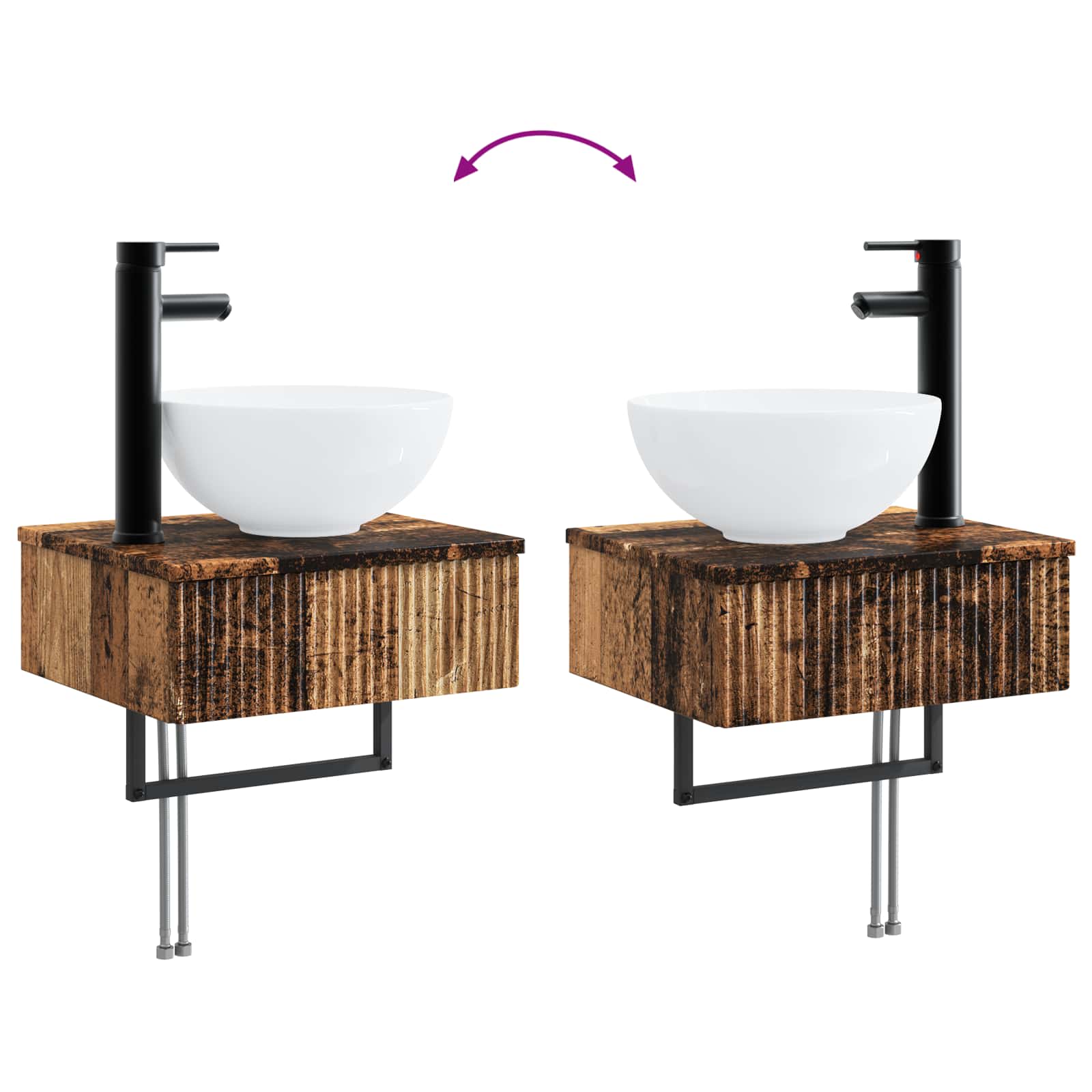 Badkamerkastenset 4 pcs Oud hout 40 x 10,5 x 60,5 cm is nu te koop bij PeponiXL, paradijselijk wonen!