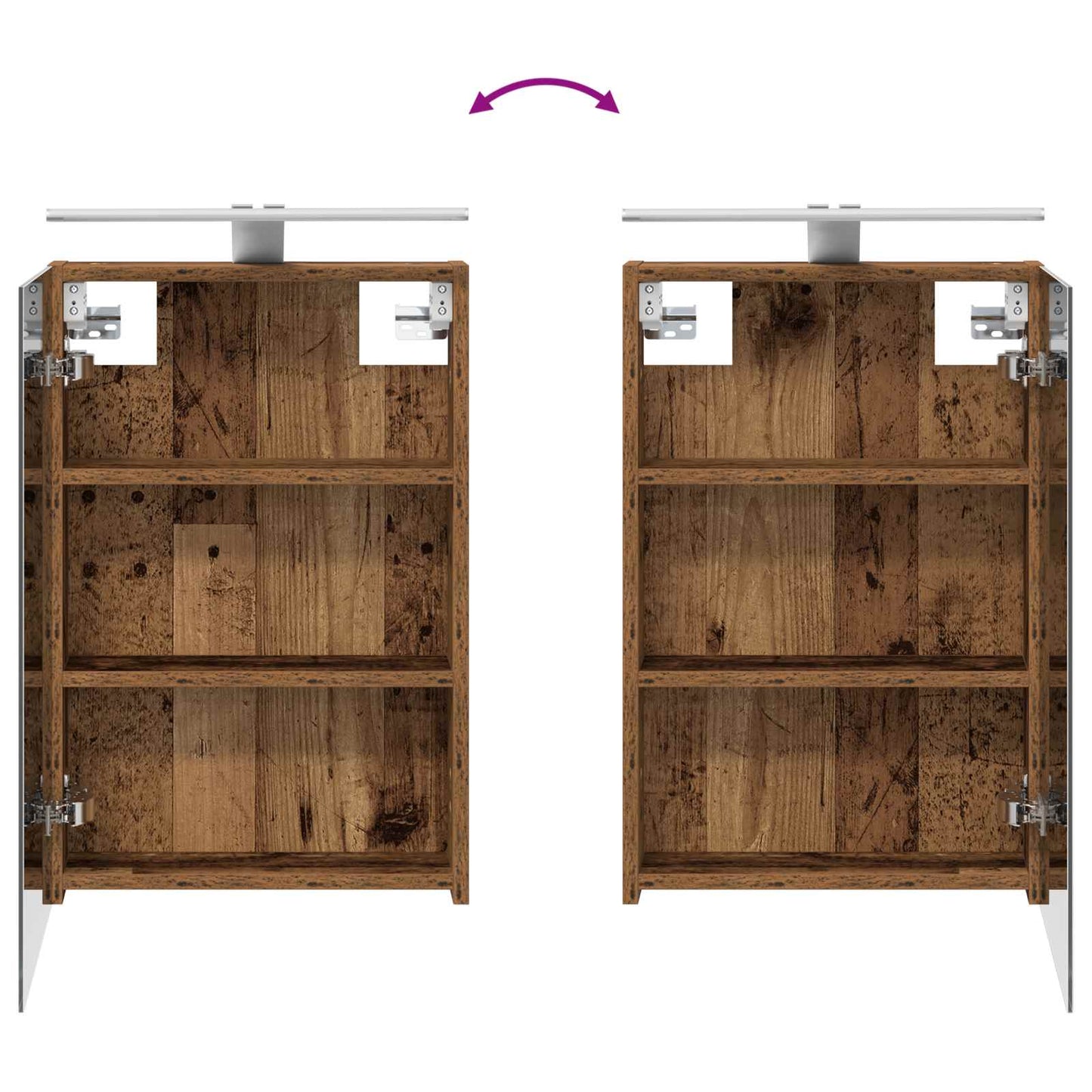Badkamerkastenset 4 pcs Oud hout 40 x 10,5 x 60,5 cm is nu te koop bij PeponiXL, paradijselijk wonen!