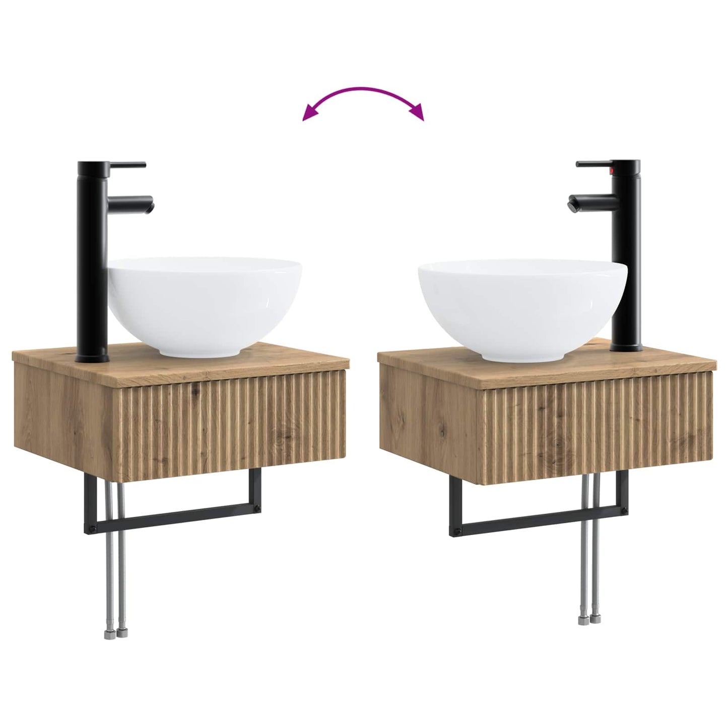 Badkamerkastenset 4 pcs Artisanaal eiken 40 x 10,5 x 60,5 cm is nu te koop bij PeponiXL, paradijselijk wonen!