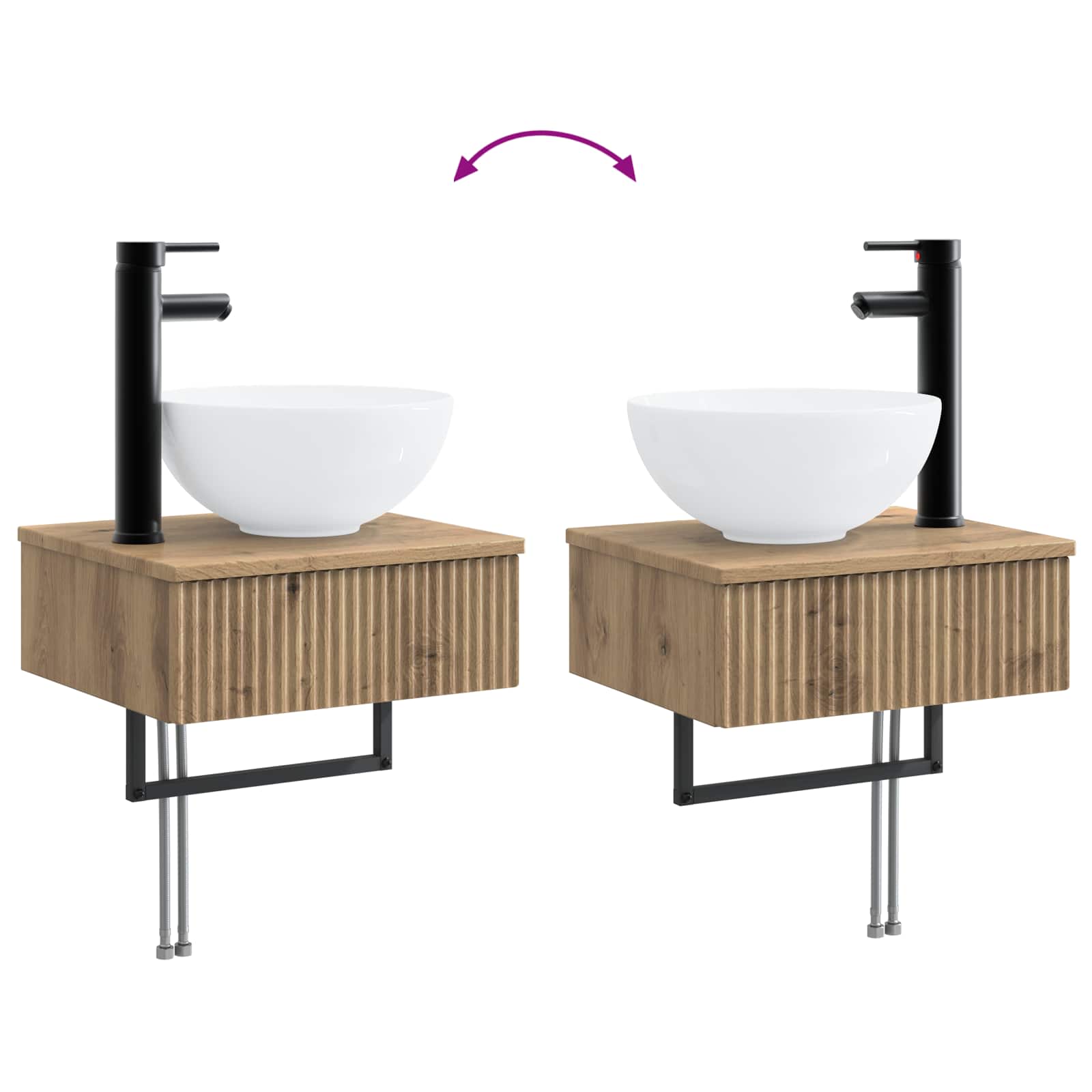 Badkamerkastenset 4 pcs Artisanaal eiken 40 x 10,5 x 60,5 cm is nu te koop bij PeponiXL, paradijselijk wonen!