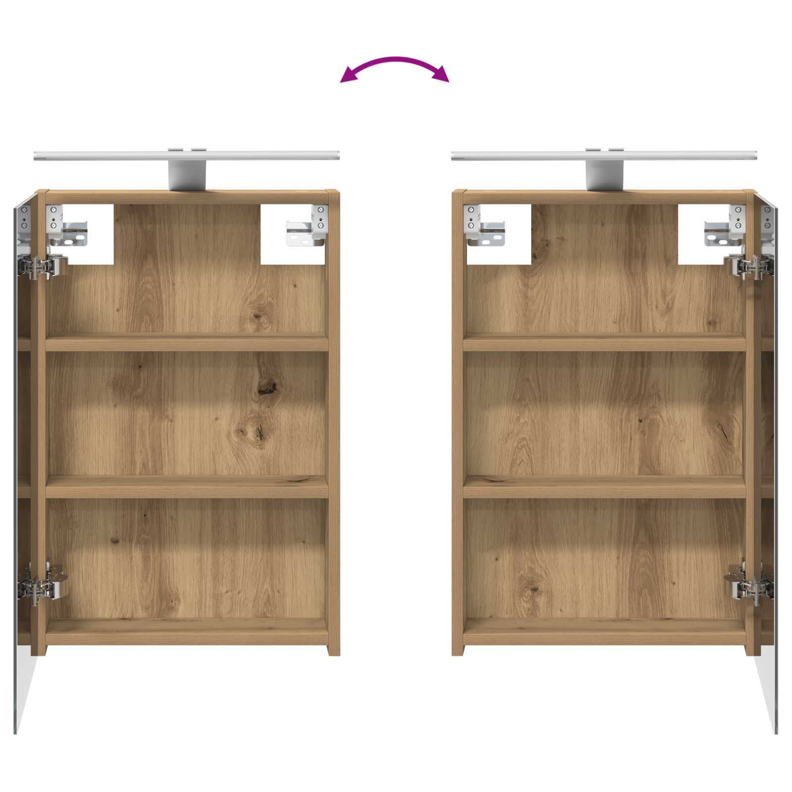 Badkamerkastenset 4 pcs Artisanaal eiken 40 x 10,5 x 60,5 cm is nu te koop bij PeponiXL, paradijselijk wonen!
