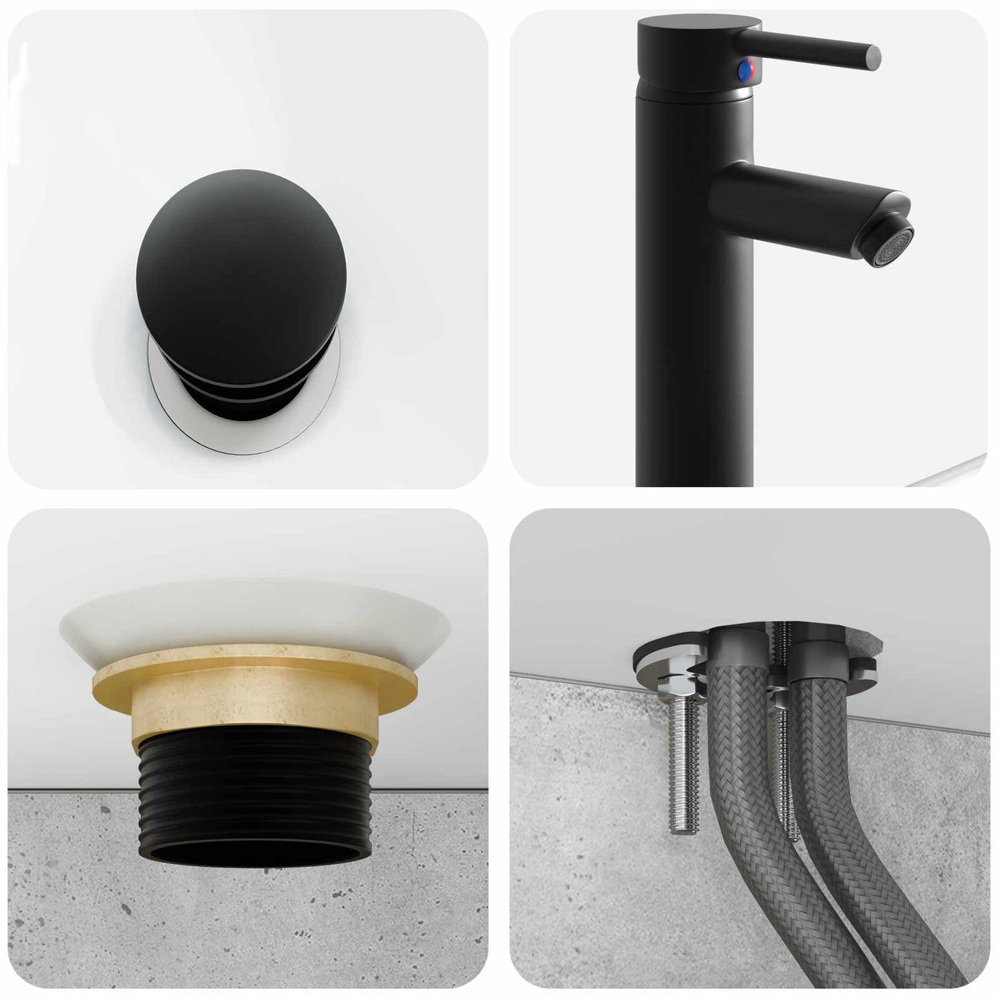 Badkamermeubelset 4 pcs Betongrijs Bewerkt hout en glas is nu te koop bij PeponiXL, paradijselijk wonen!