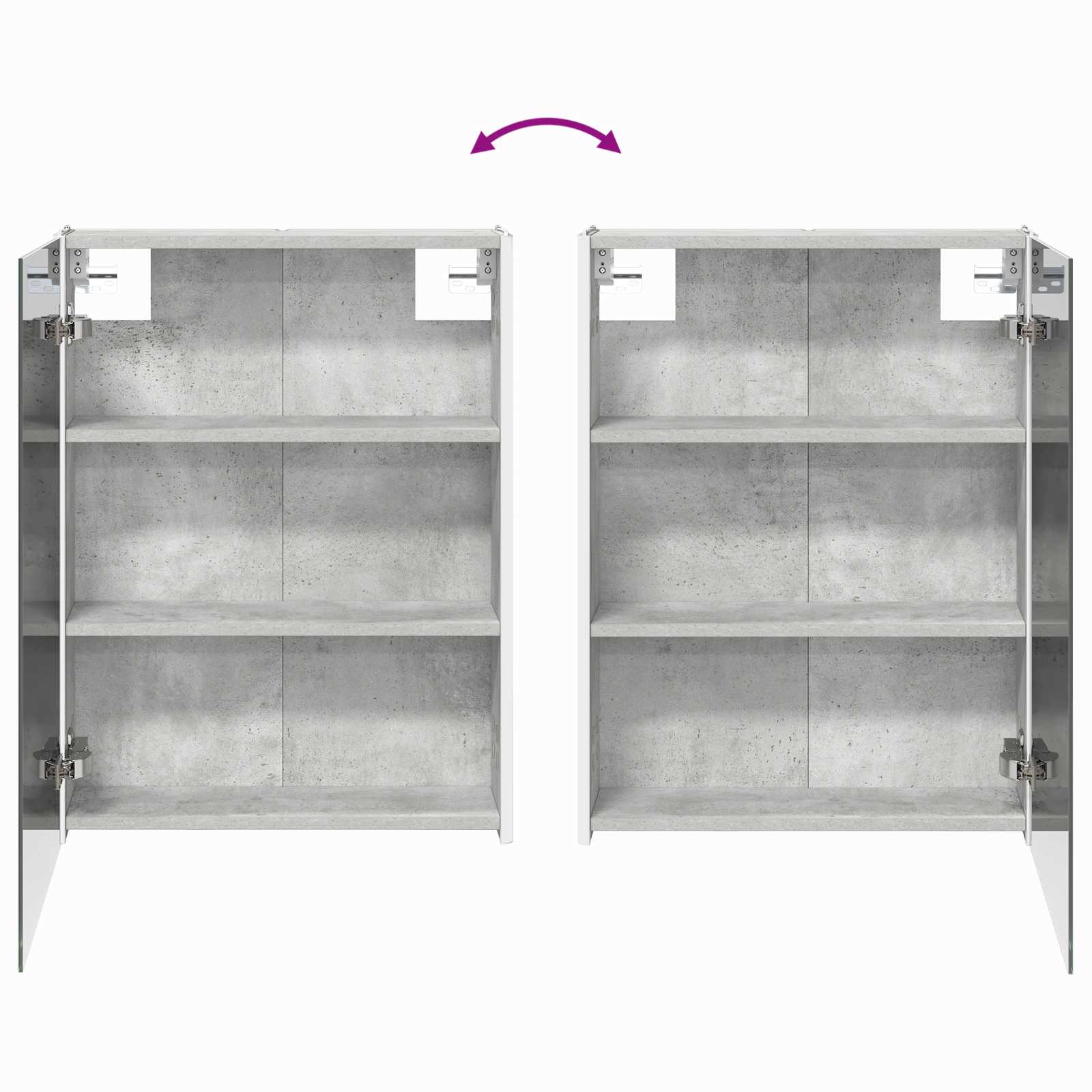 Badkamermeubelset 4 pcs Betongrijs Bewerkt hout en glas is nu te koop bij PeponiXL, paradijselijk wonen!
