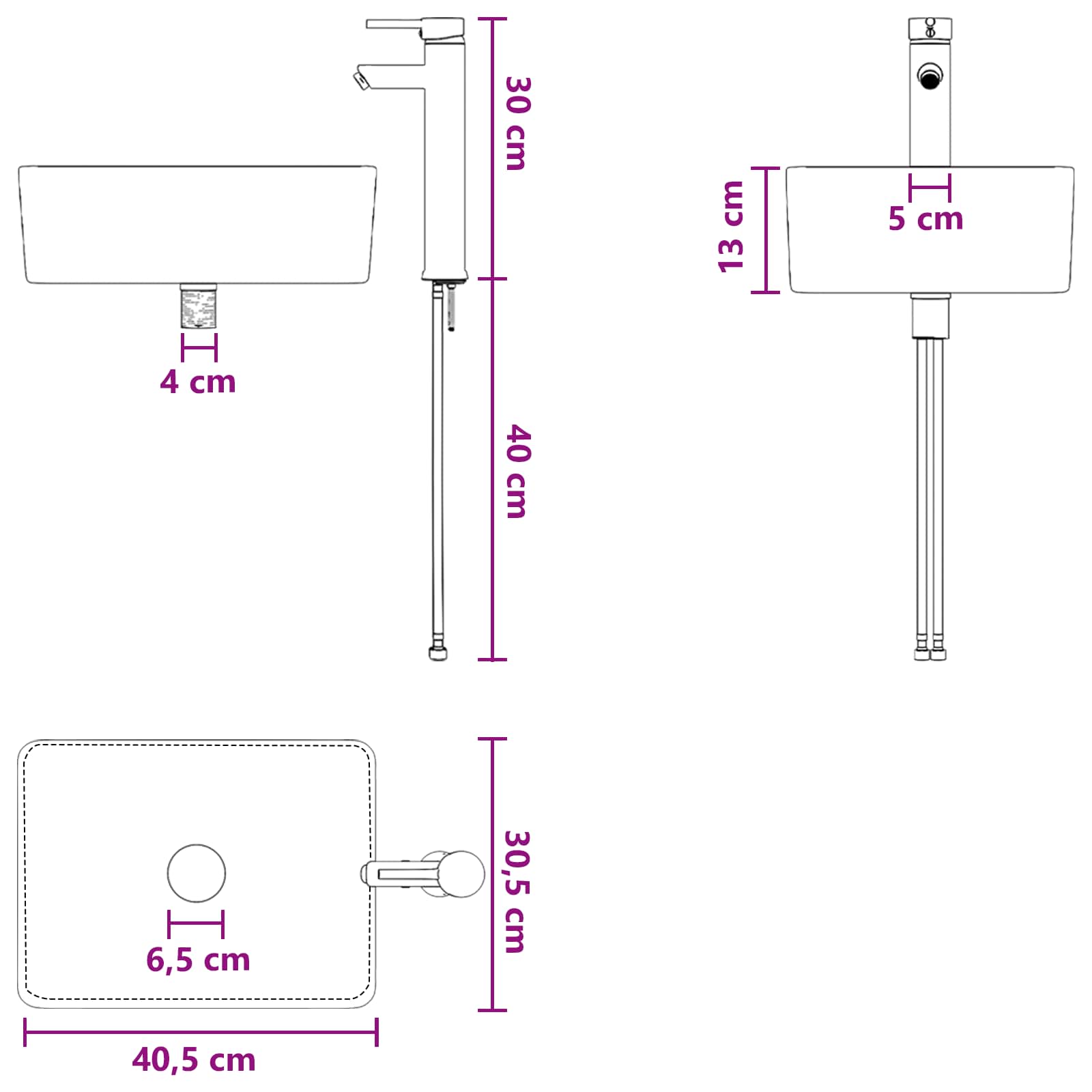 Badkamermeubelset 4 pcs Gerookt eiken Bewerkt hout en glas is nu te koop bij PeponiXL, paradijselijk wonen!