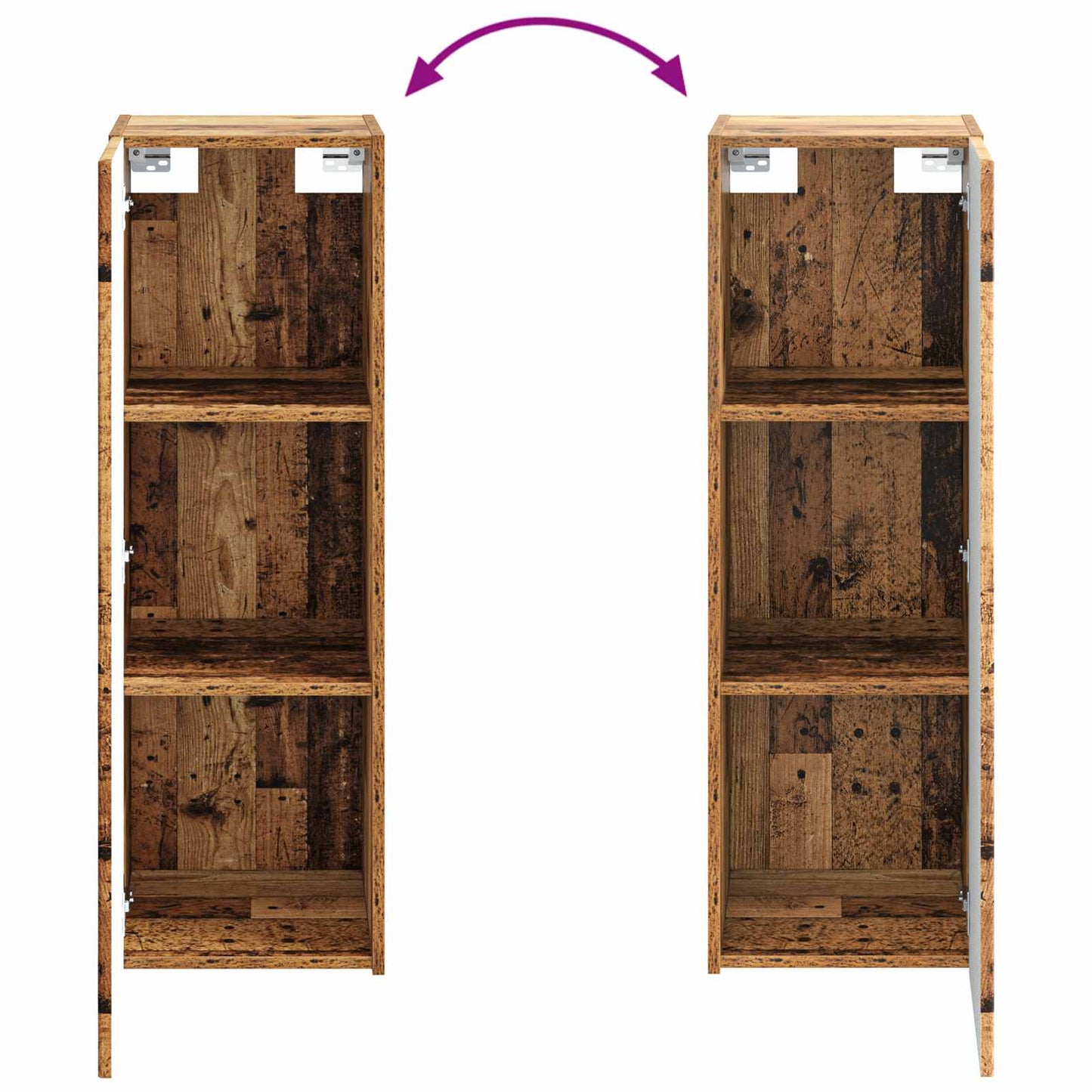 Badkamermeubelset 4 pcs Oud hout Bewerkt hout en glas is nu te koop bij PeponiXL, paradijselijk wonen!