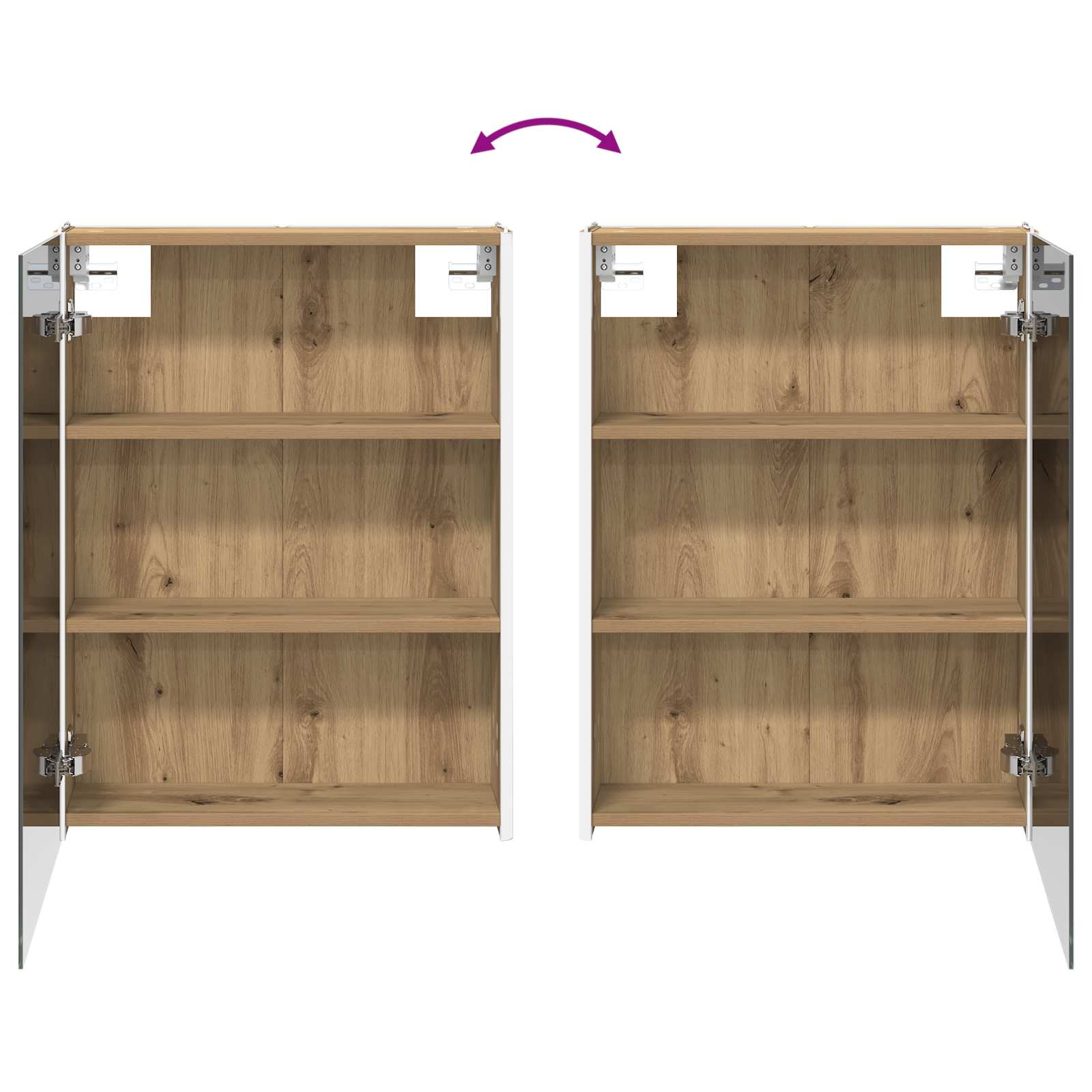 Badkamermeubelset 4 pcs Artisanaal eiken Bewerkt hout en glas is nu te koop bij PeponiXL, paradijselijk wonen!