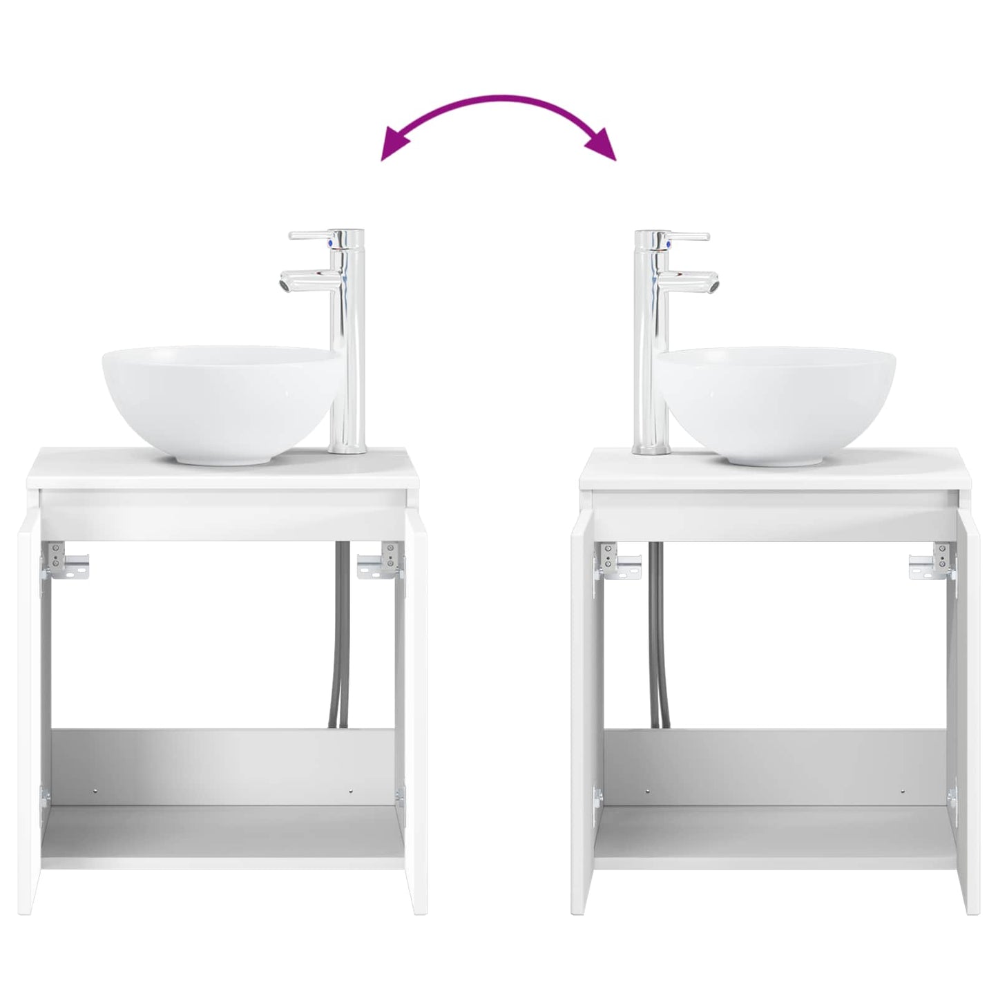 Badkamermeubelset 4 pcs Wit Bewerkt hout en glas is nu te koop bij PeponiXL, paradijselijk wonen!