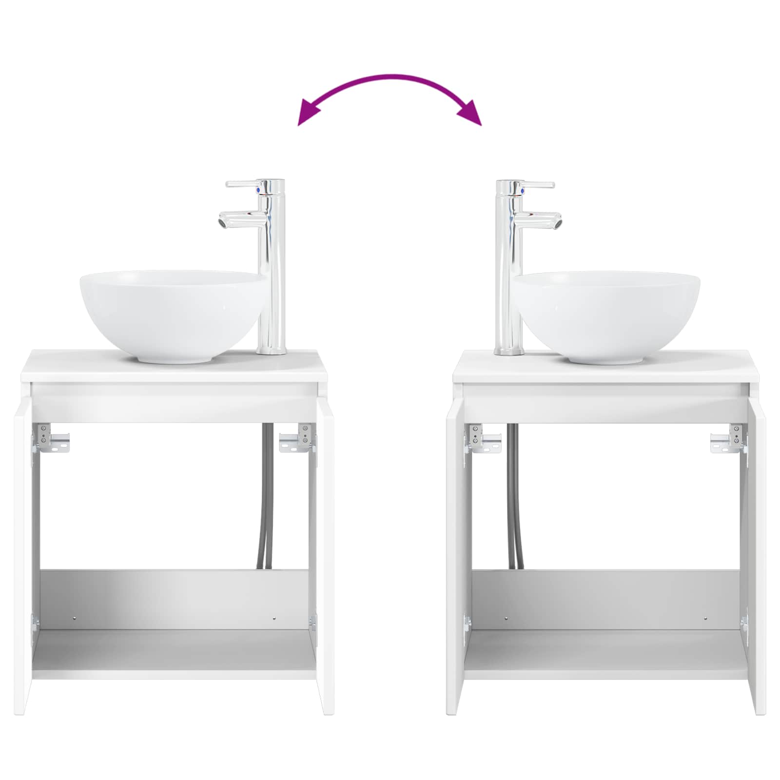 Badkamermeubelset 4 pcs Wit Bewerkt hout en glas is nu te koop bij PeponiXL, paradijselijk wonen!