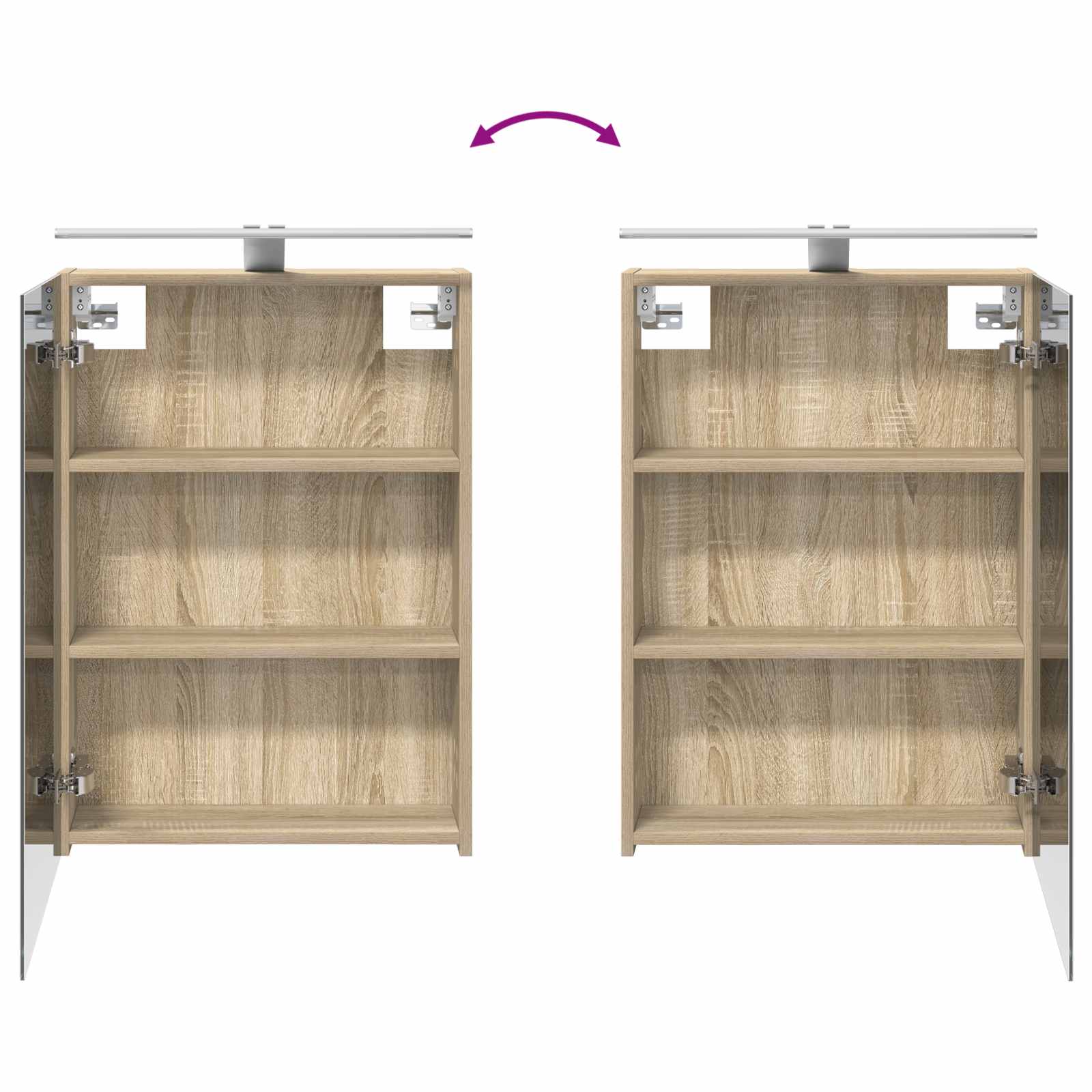 Badkamermeubelset 4 pcs Sonoma Eiken Bewerkt hout en glas is nu te koop bij PeponiXL, paradijselijk wonen!