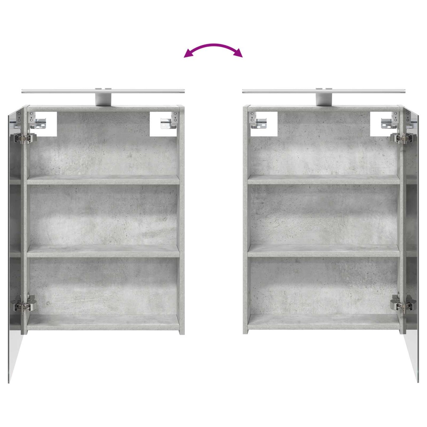 Badkamermeubelset 4 pcs Betongrijs Bewerkt hout en glas is nu te koop bij PeponiXL, paradijselijk wonen!